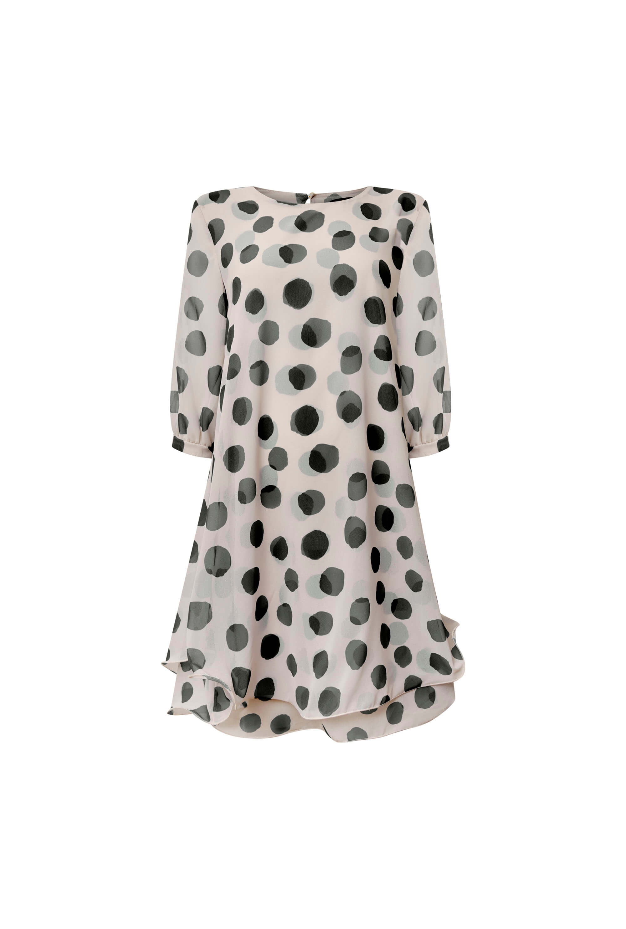 cream and black polka dot dress Cream and Black Polka Dot Strapless Mini Dress