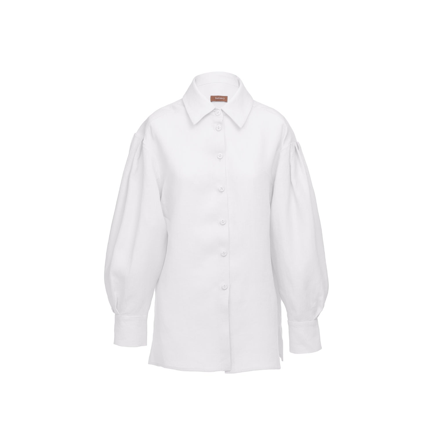 Women’s Sail Linen Shirt In White Extra Small Bohomey