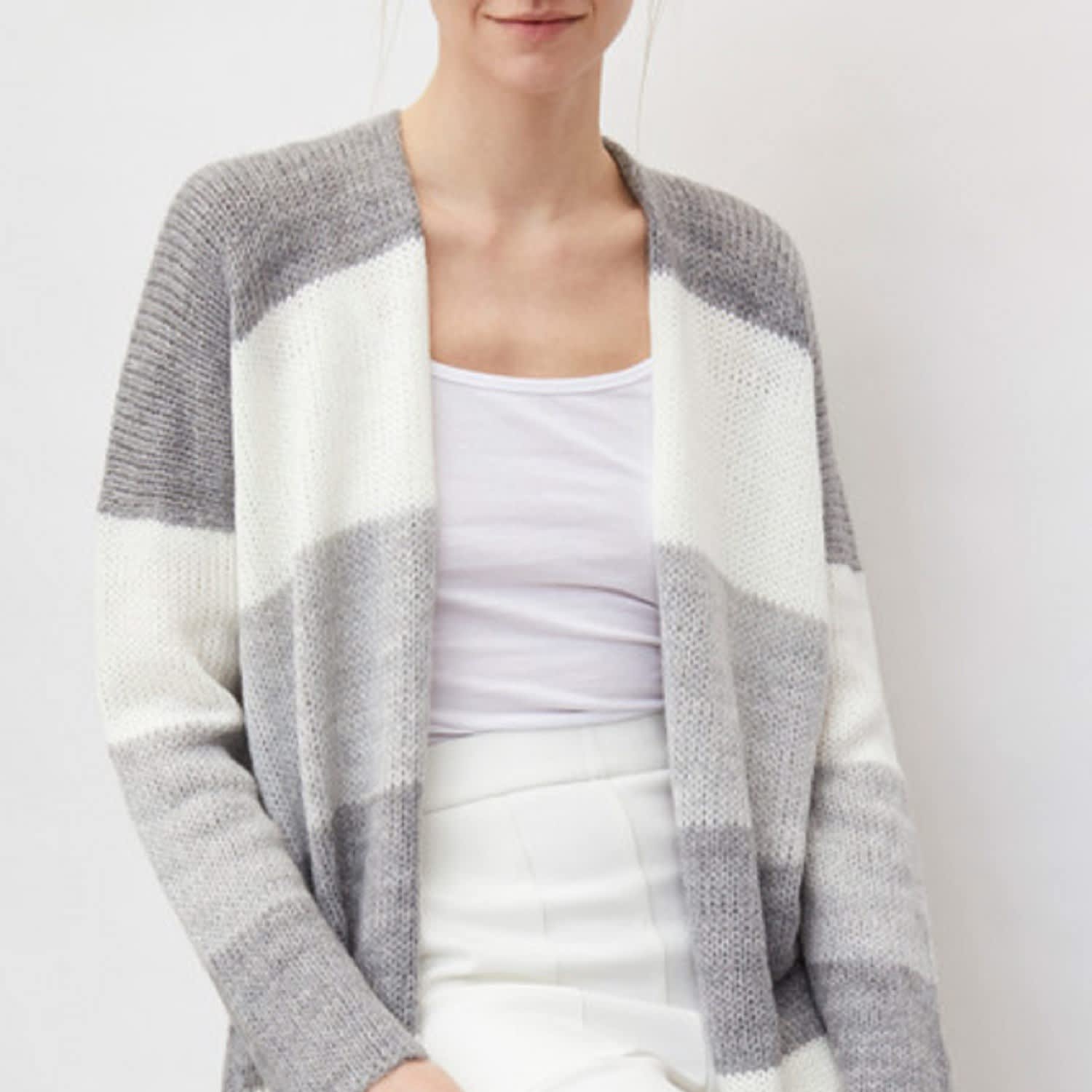 striped cardigan long