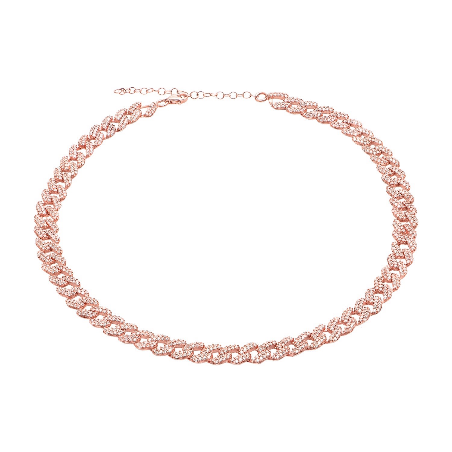 By Eda Dogan Women's Curb Chain Link Stone  Rose Gold Choker, Necklace In Gold