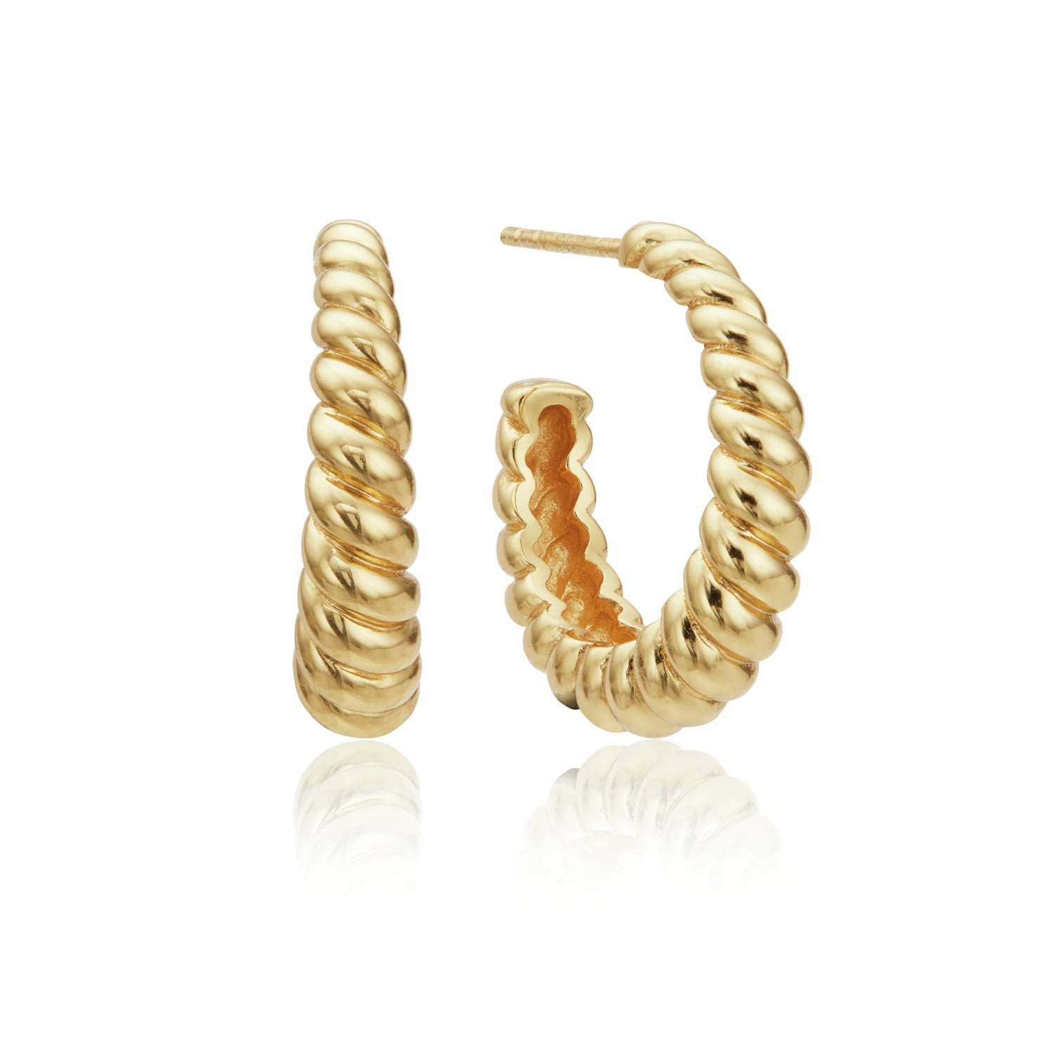 Lily & Roo Women's Gold Large Twisted Rope Hoop Earrings In Gold