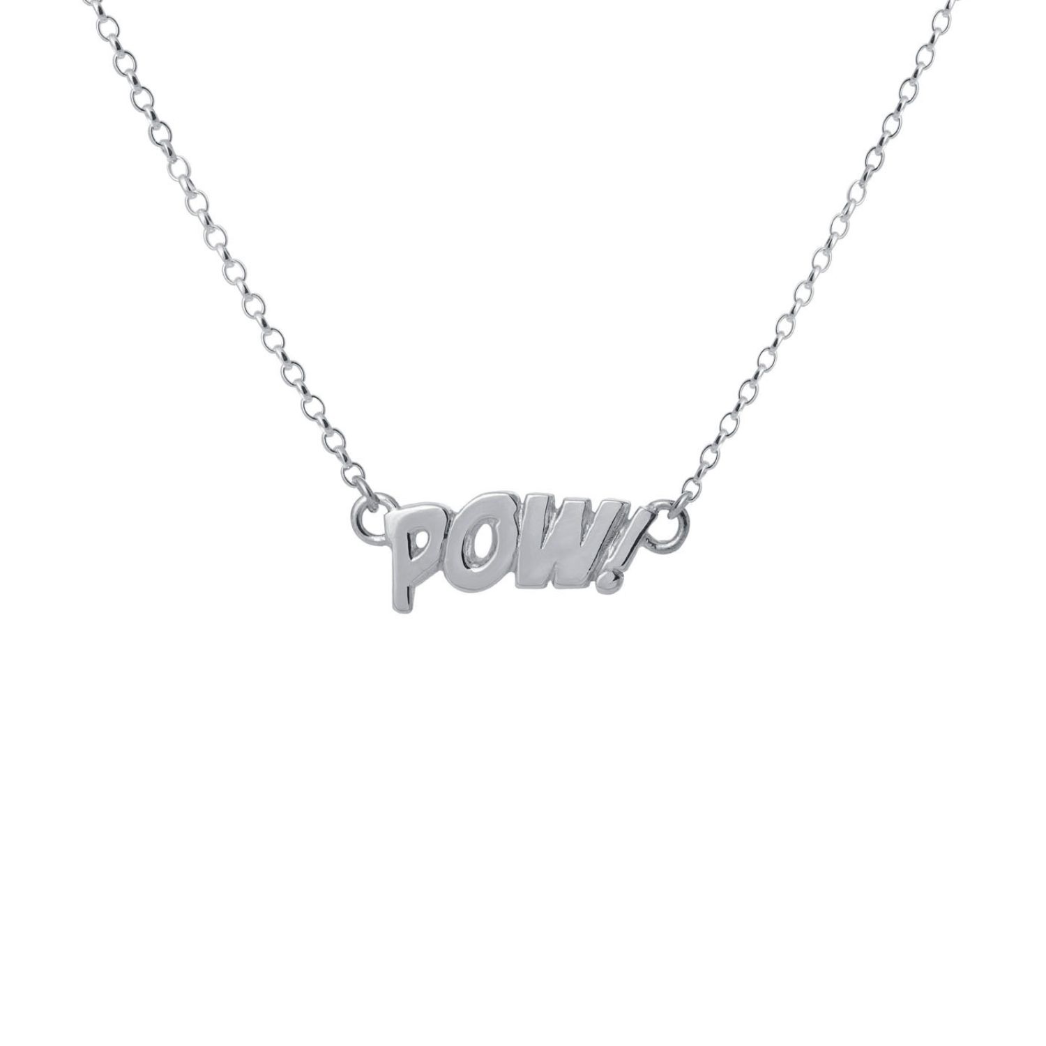 Edge Only Women's Mini Pow! Letters Necklace Sterling Silver