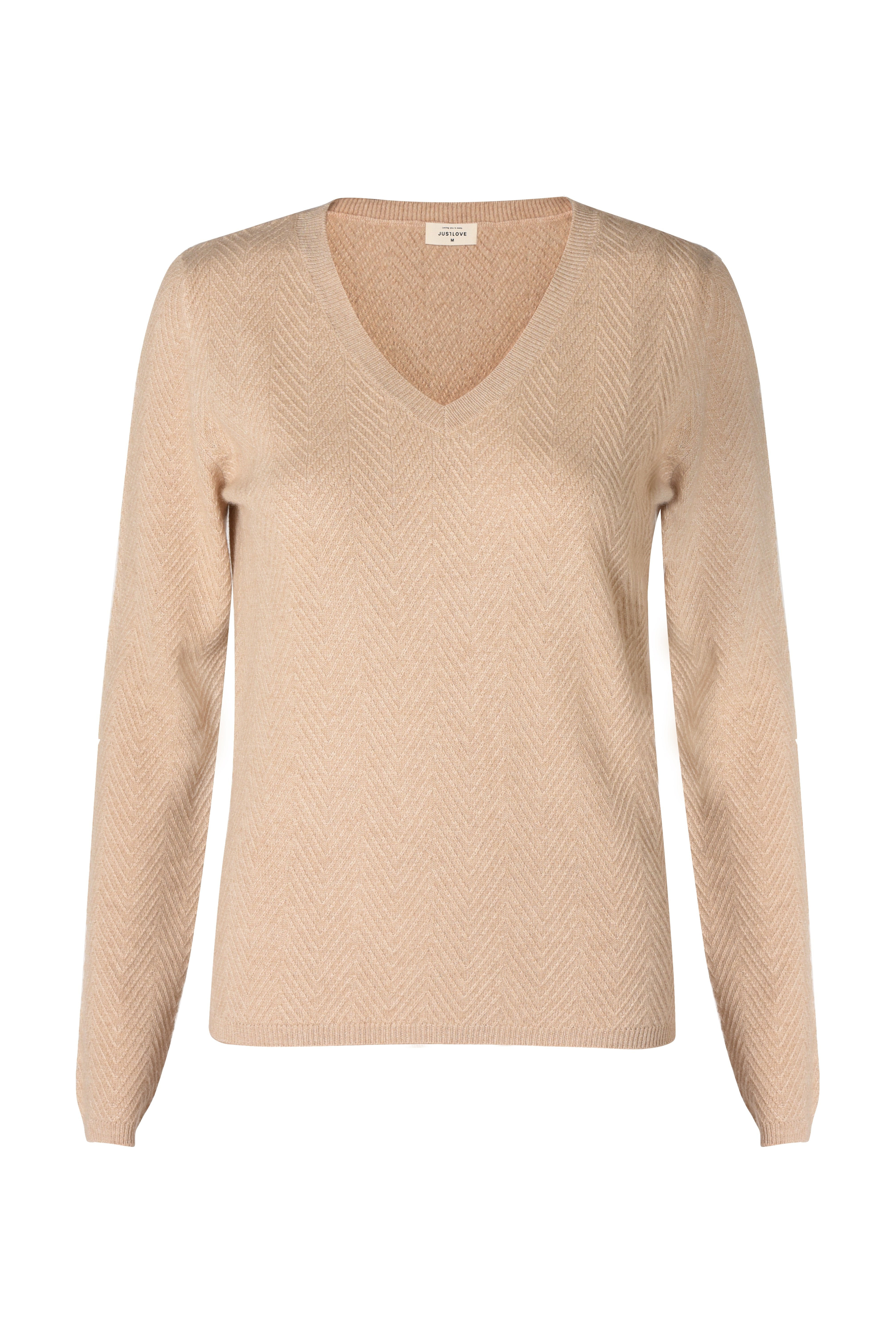 Justlove Women's Neutrals Cashmere V-neck Sweater Vivid In Beige