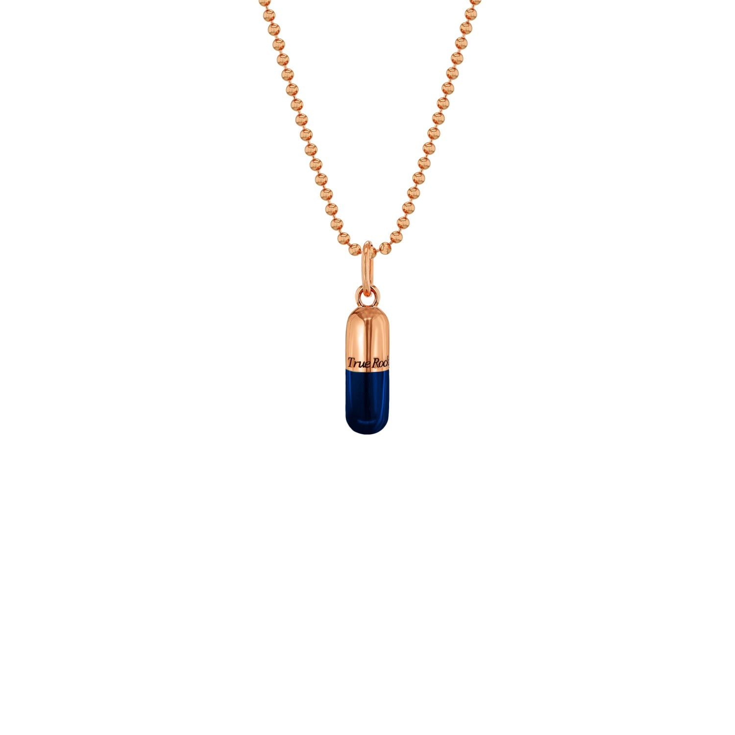 True Rocks Men's Rose Gold / Blue Midnight Blue & Rose Gold Small Pill Pendant