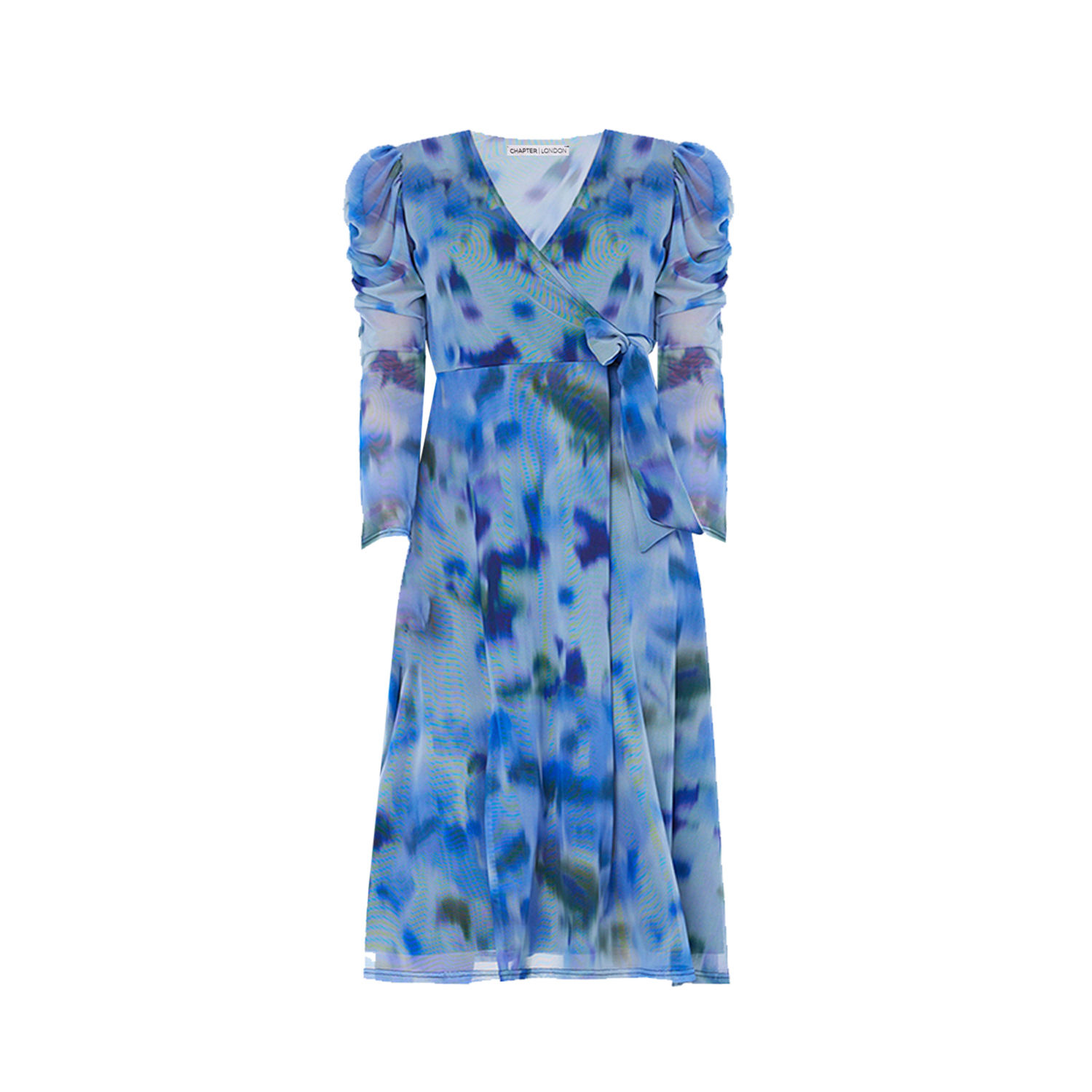 Women’s Serena Midi Dress - Blue Dye Print Medium Chapter London