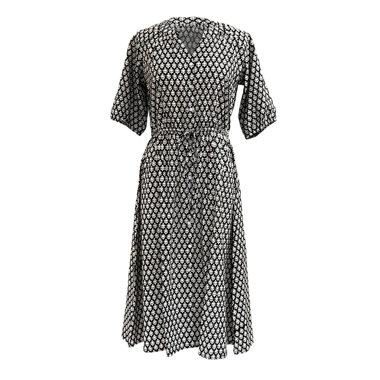 Jayshree Dalal Women's Black / Neutrals Floral Block Print Dress In Black