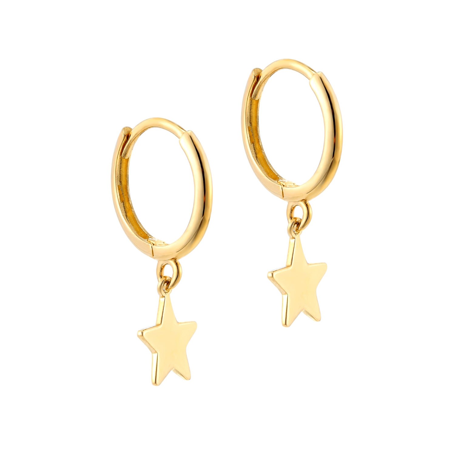 Women’s 22Ct Gold Vermeil Star Charm Hoops Seol + Gold