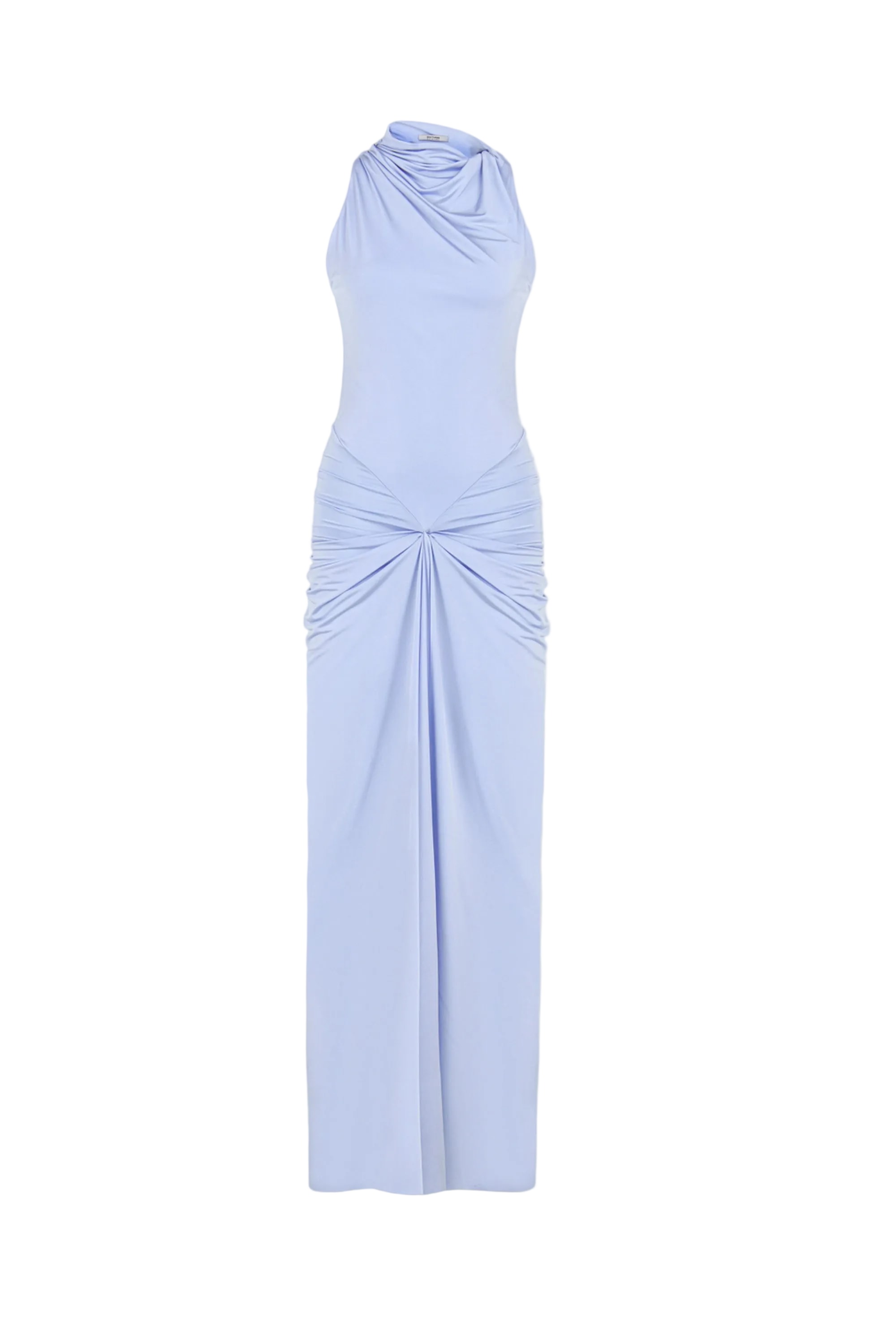 Women's Blue Draped Halter Neck Ruched Maxi Dress | Extra Large | Nocturne