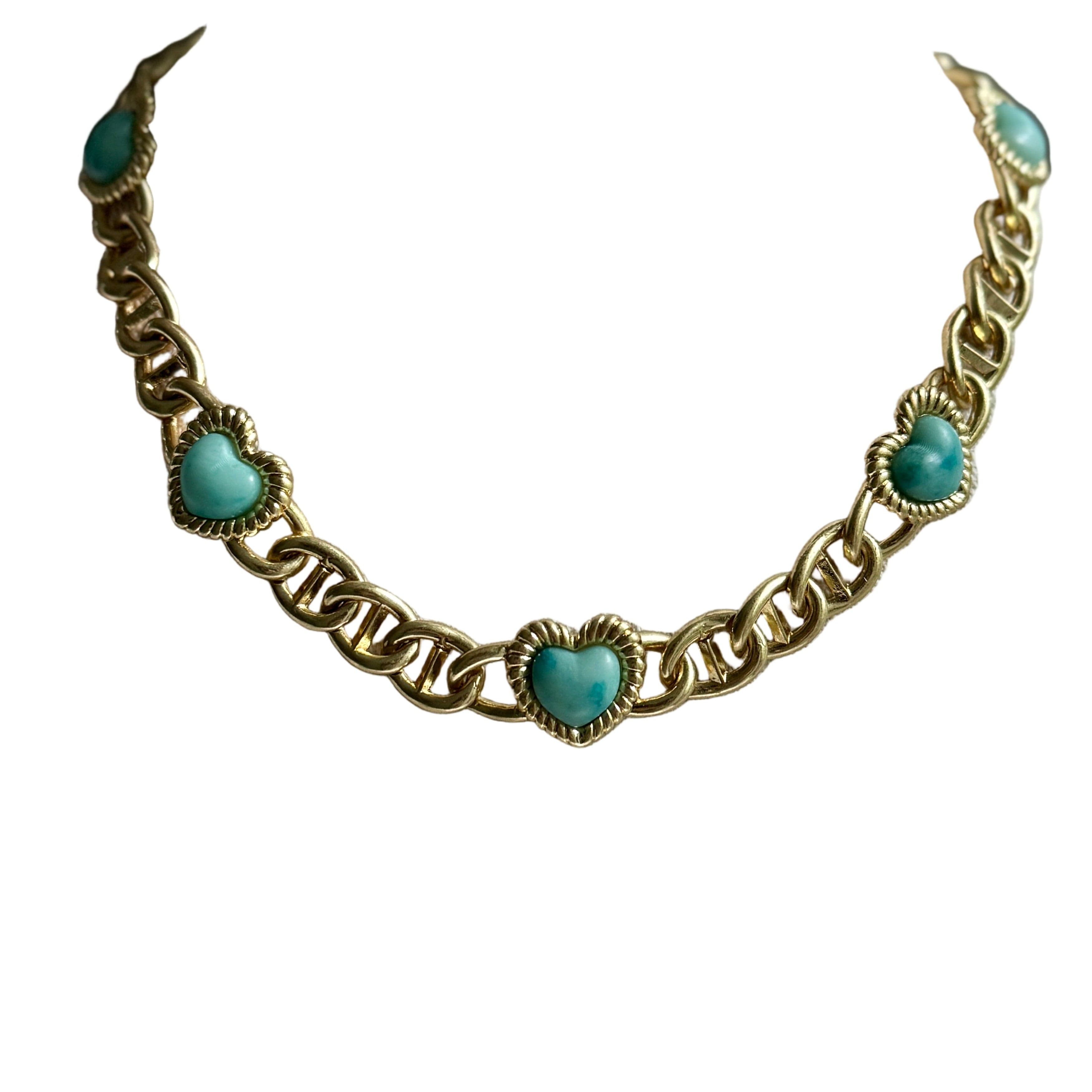 Laura Gray Women's Blue Sloan Heart Necklace In Blue