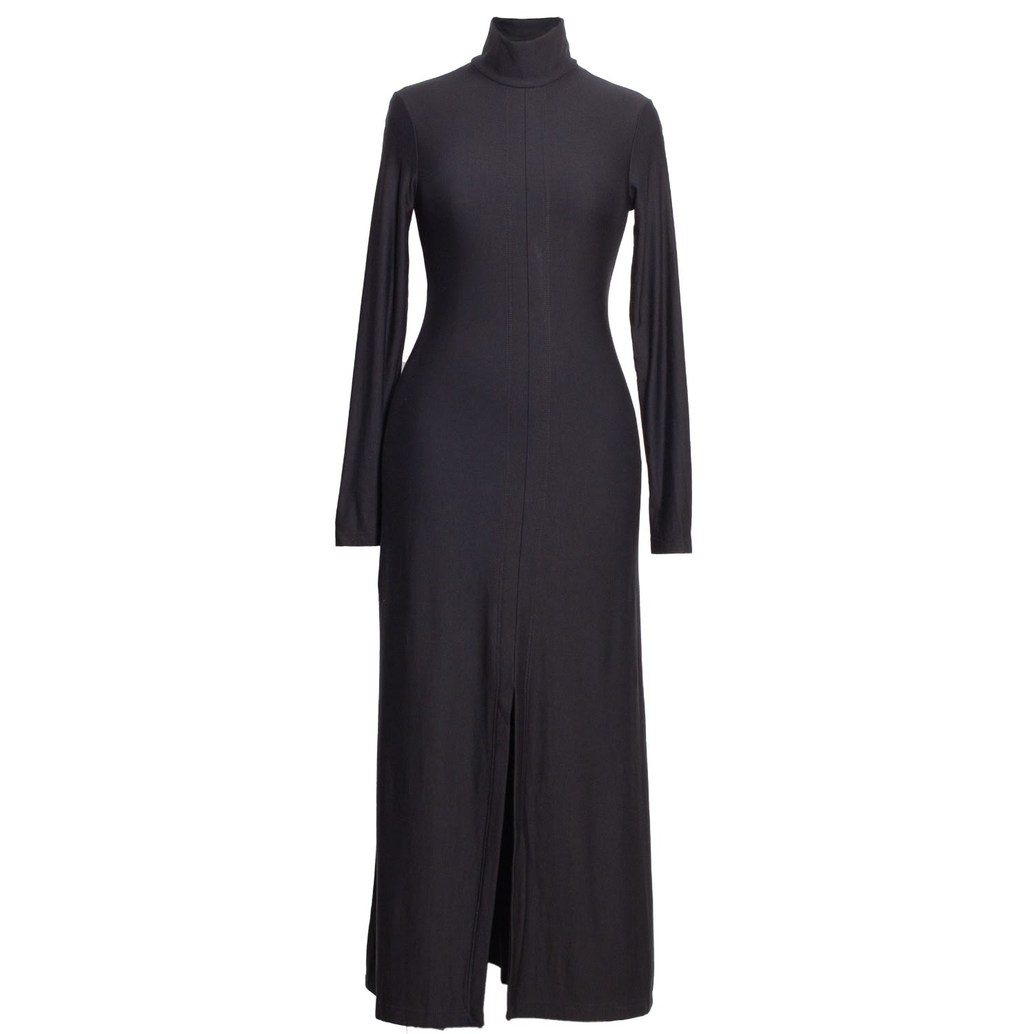 Gaffer&fluf Women's Black Midi Dress With Front Sllit In Black