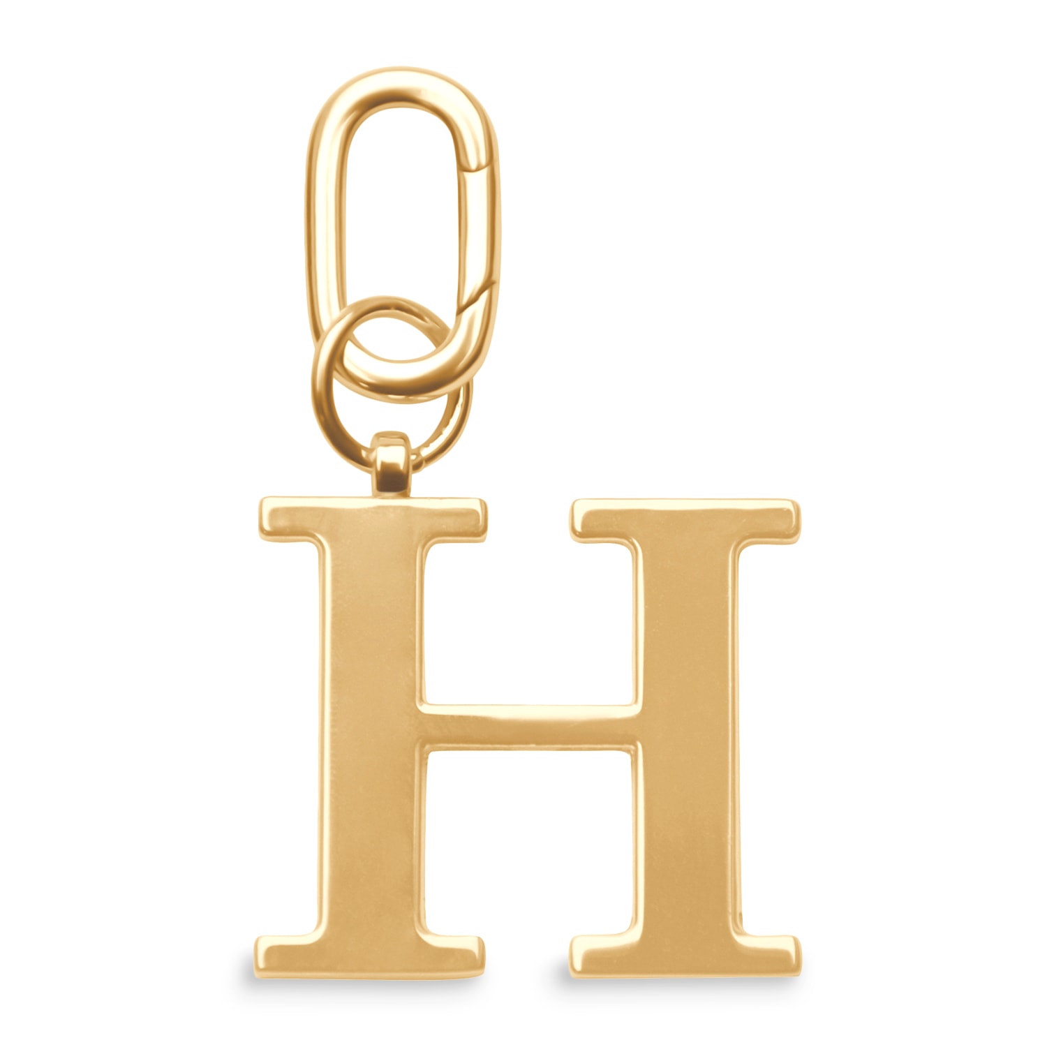 Gold Metal Letter Keyring - H Jlr London