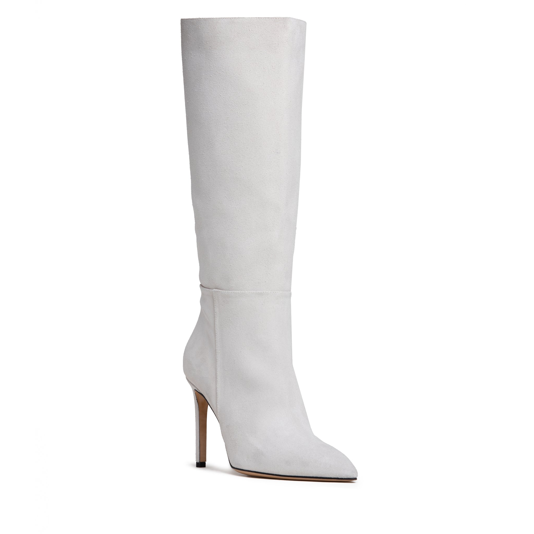 Beautiisoles By Robyn Shreiber Made In Italy Women's Neutrals / White Yara Off-white Tall Suede Boot In White
