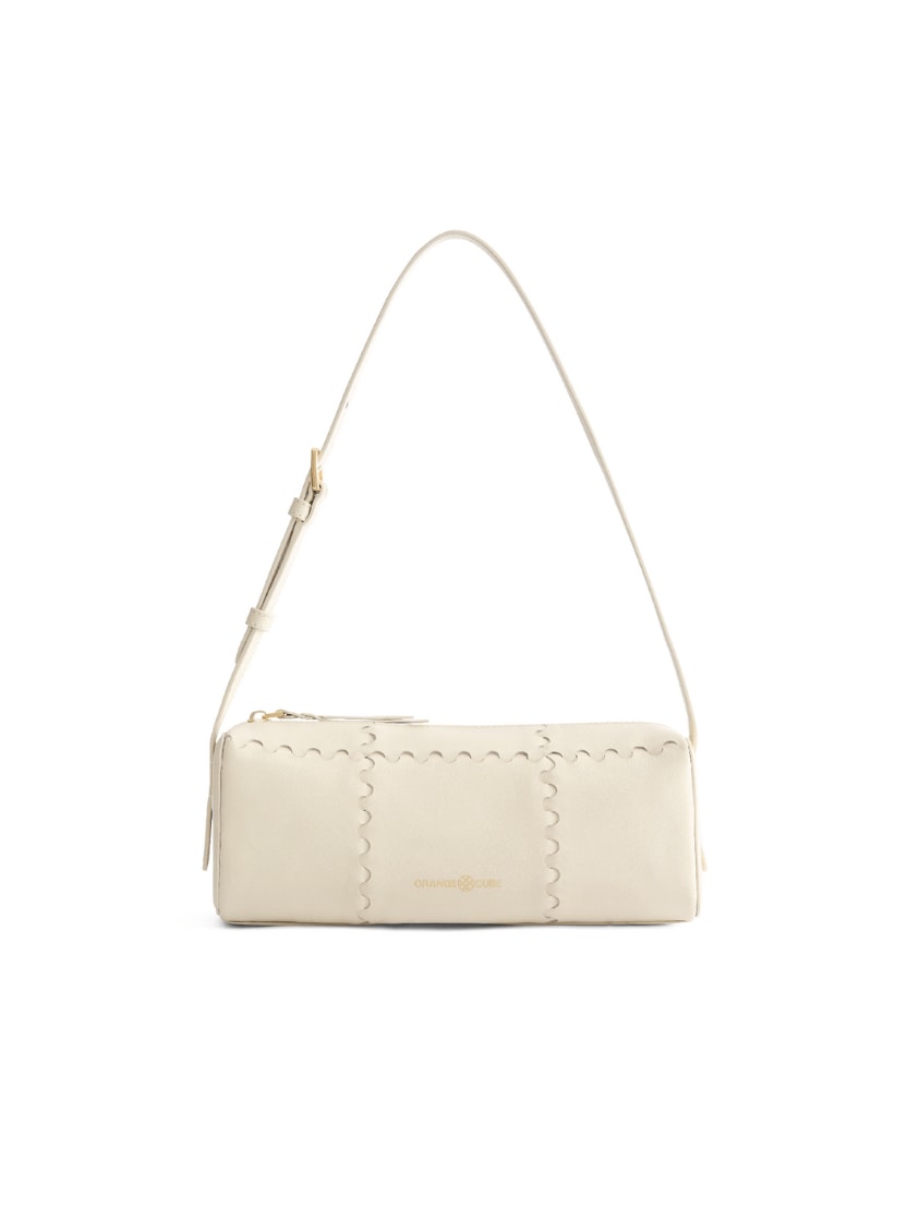 Women's White Checkbox Shoulder Bag - Pearl | One Size | Orange Cube