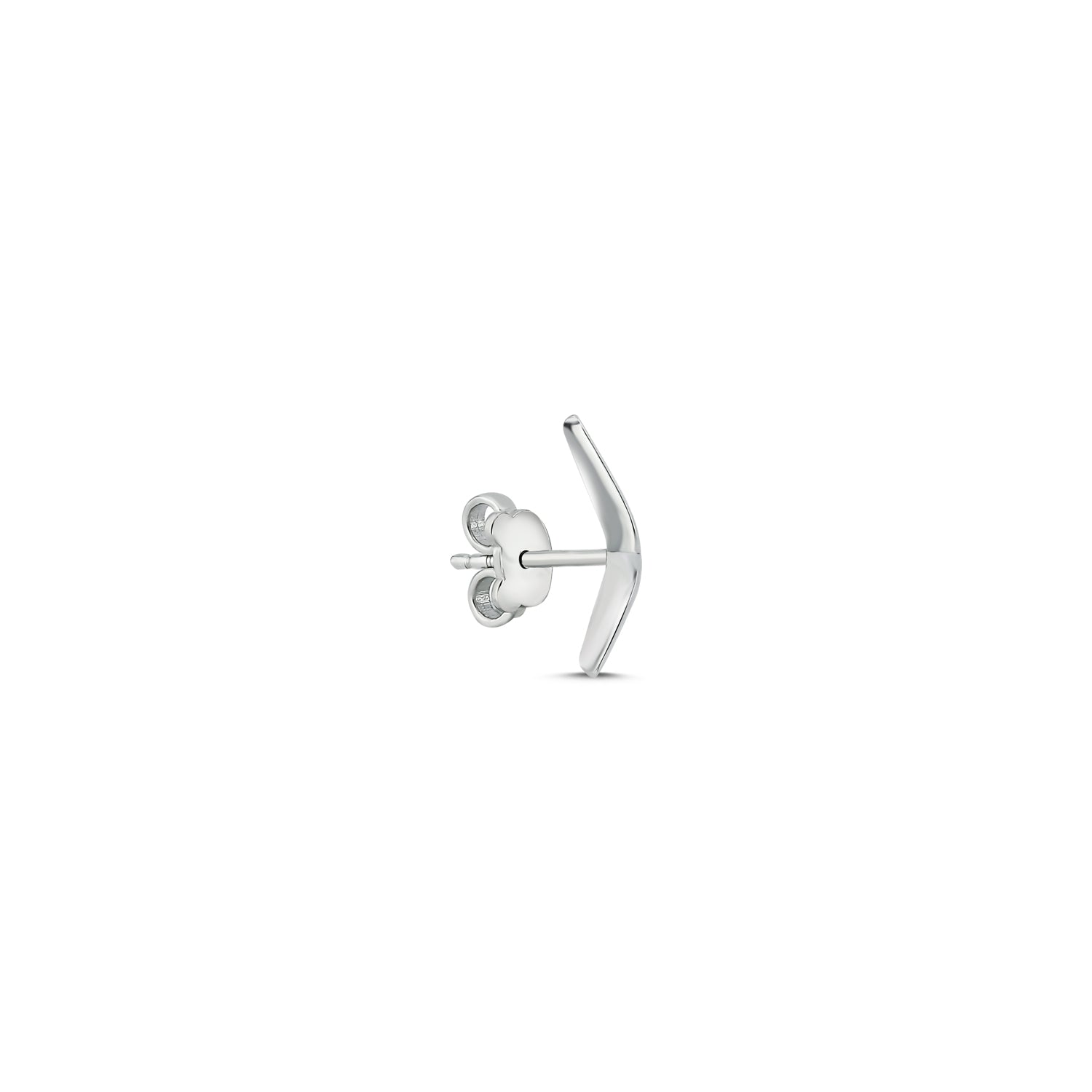 Mishka Men's Return Bumerang Silver Mono Earring
