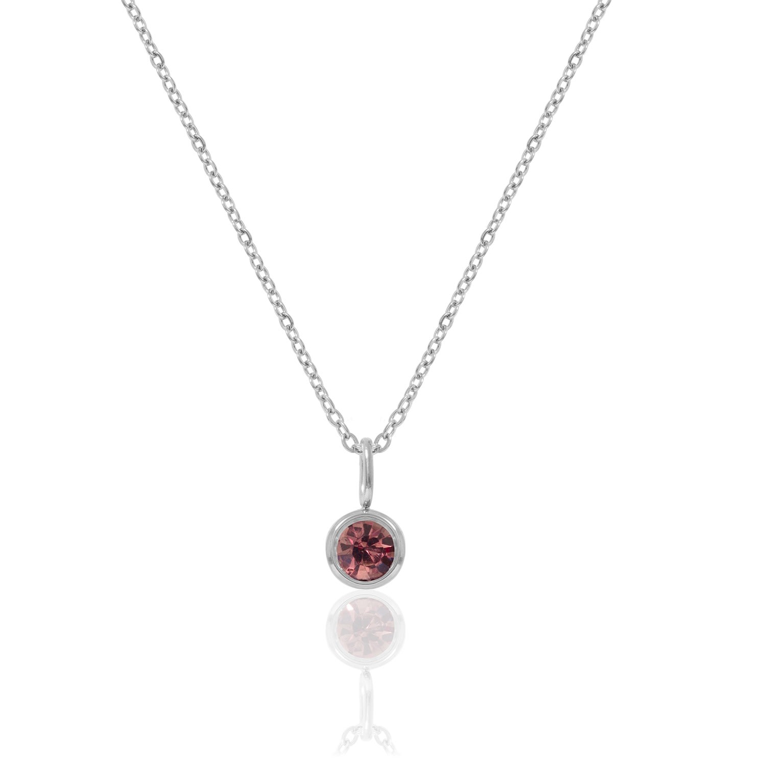 A Weathered Penny Women's Orange / Silver Silver Birthstone Necklace - October In Metallic