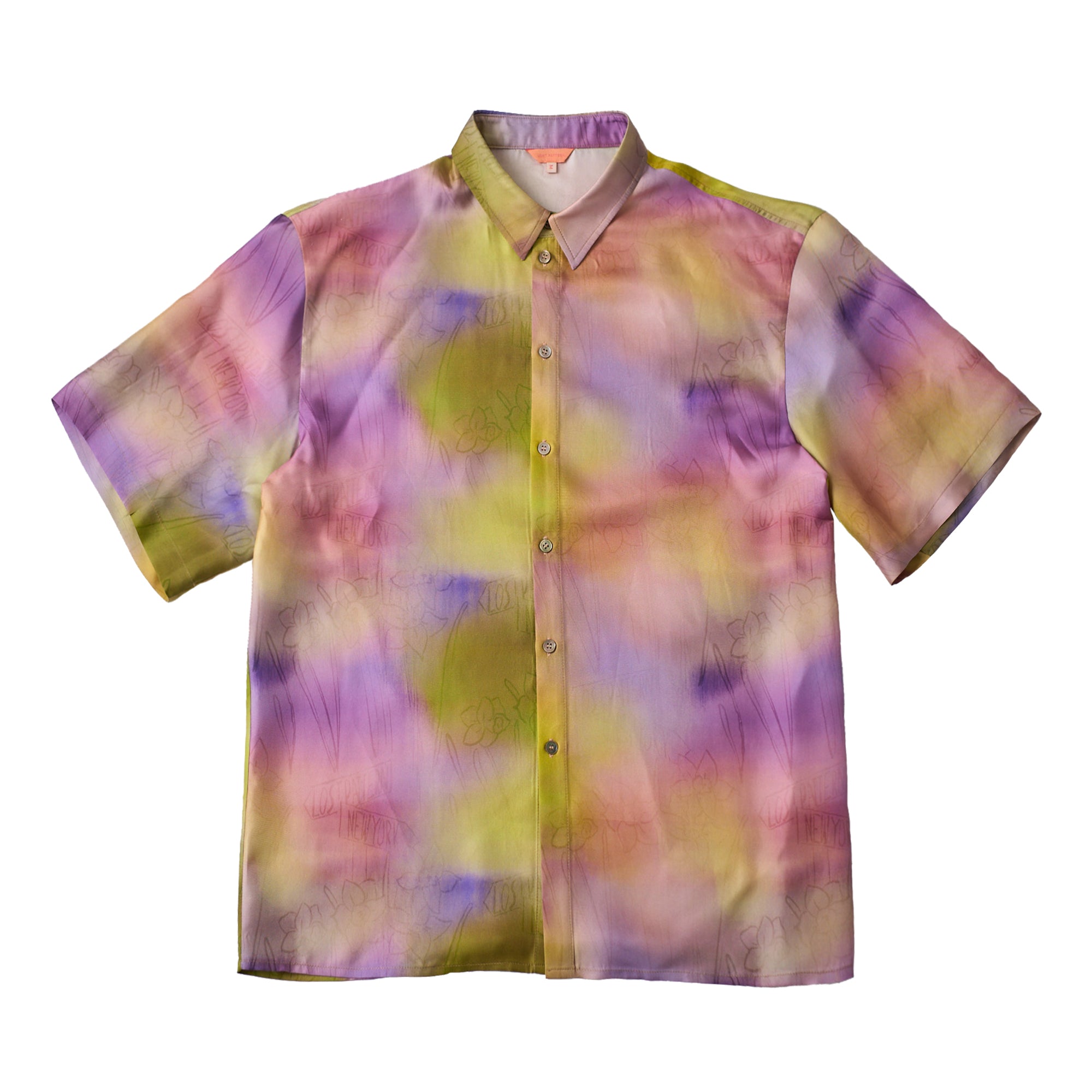 Lost Pattern Nyc Women's Pink / Purple "brooklyn" Oversized Silk Shirt - Pink In Pink/purple