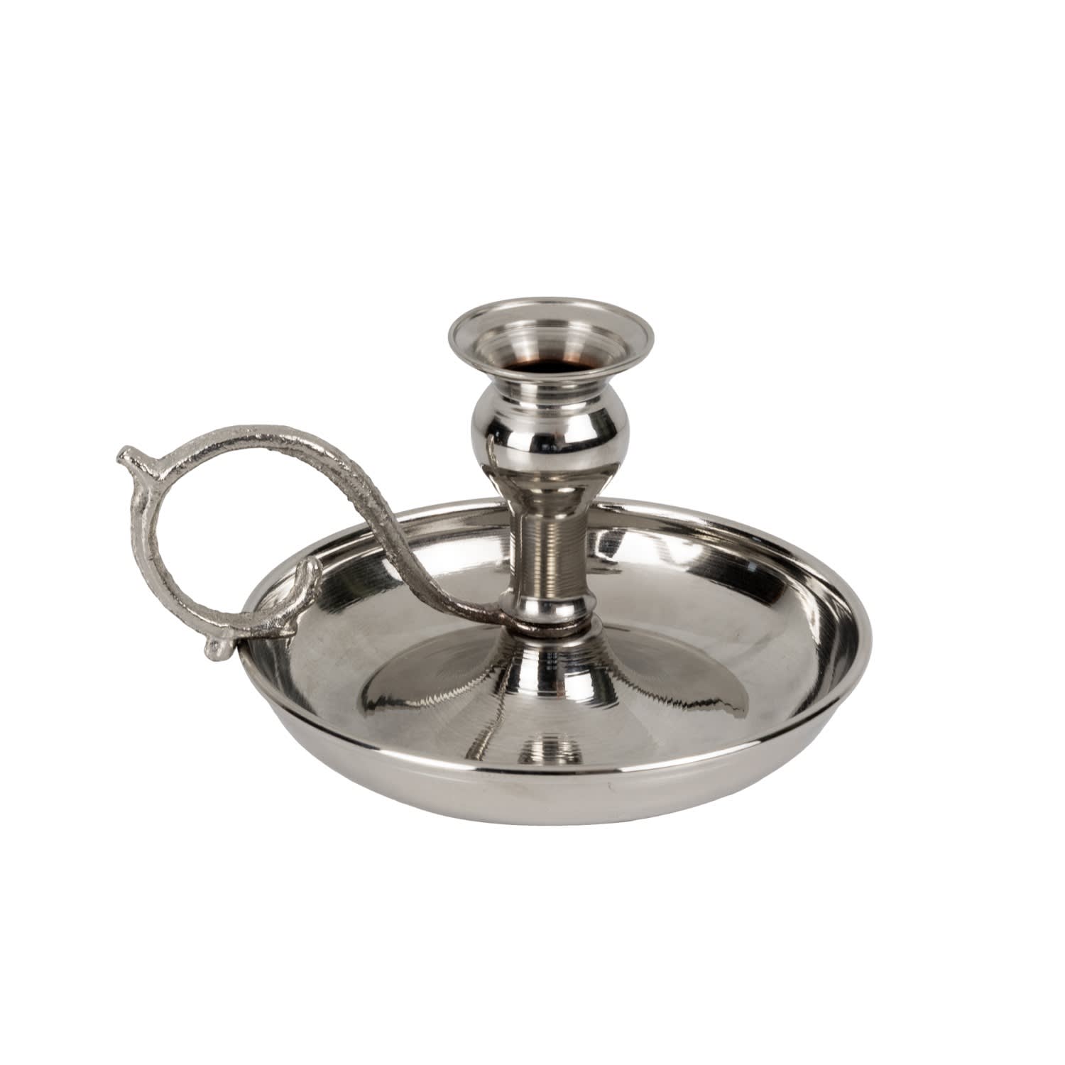 Anatoliacraft White Vintage-style Copper Candle Holder With Silver Handle