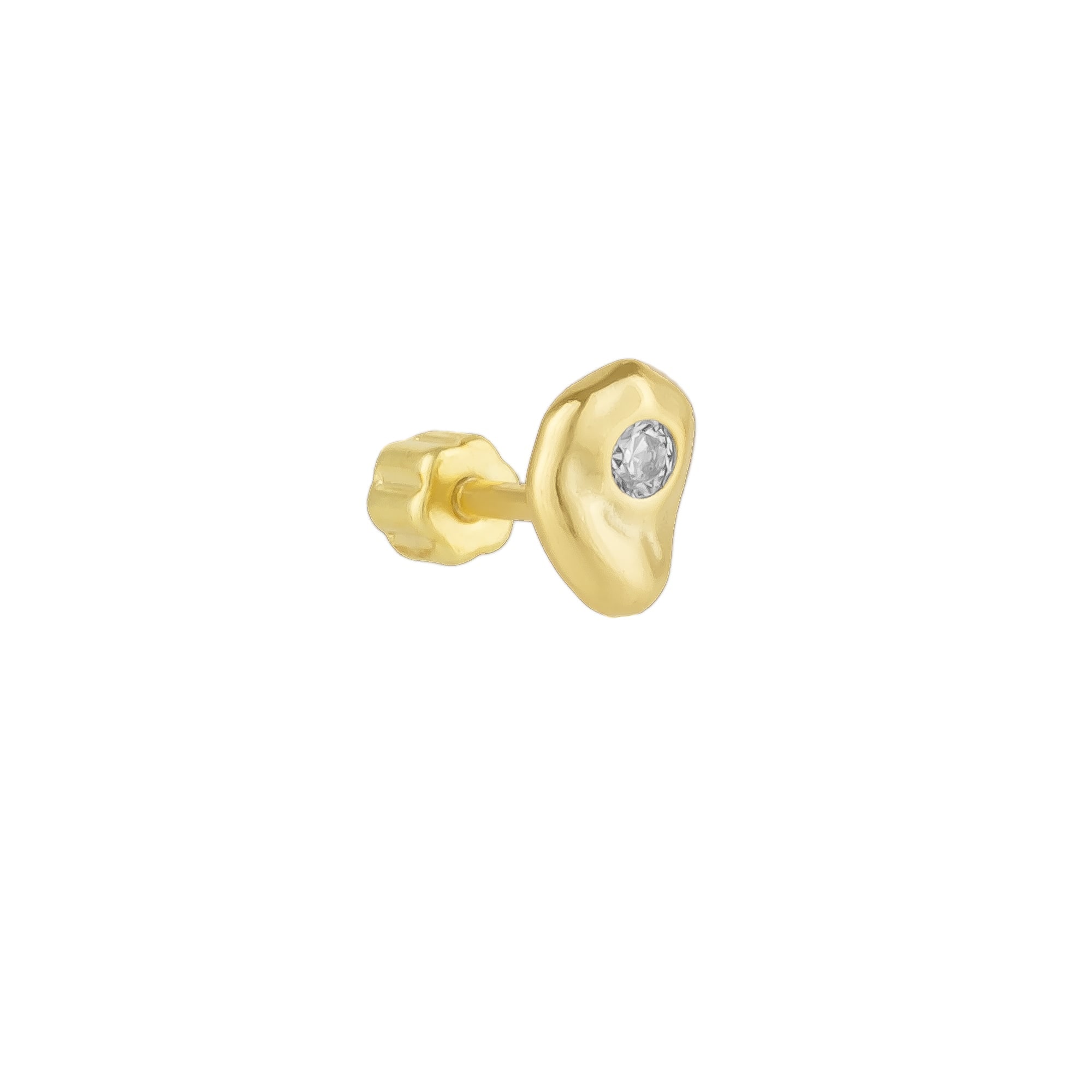 Spero London Women's Sterling Silver Melting Piercing With Gemstone - Gold