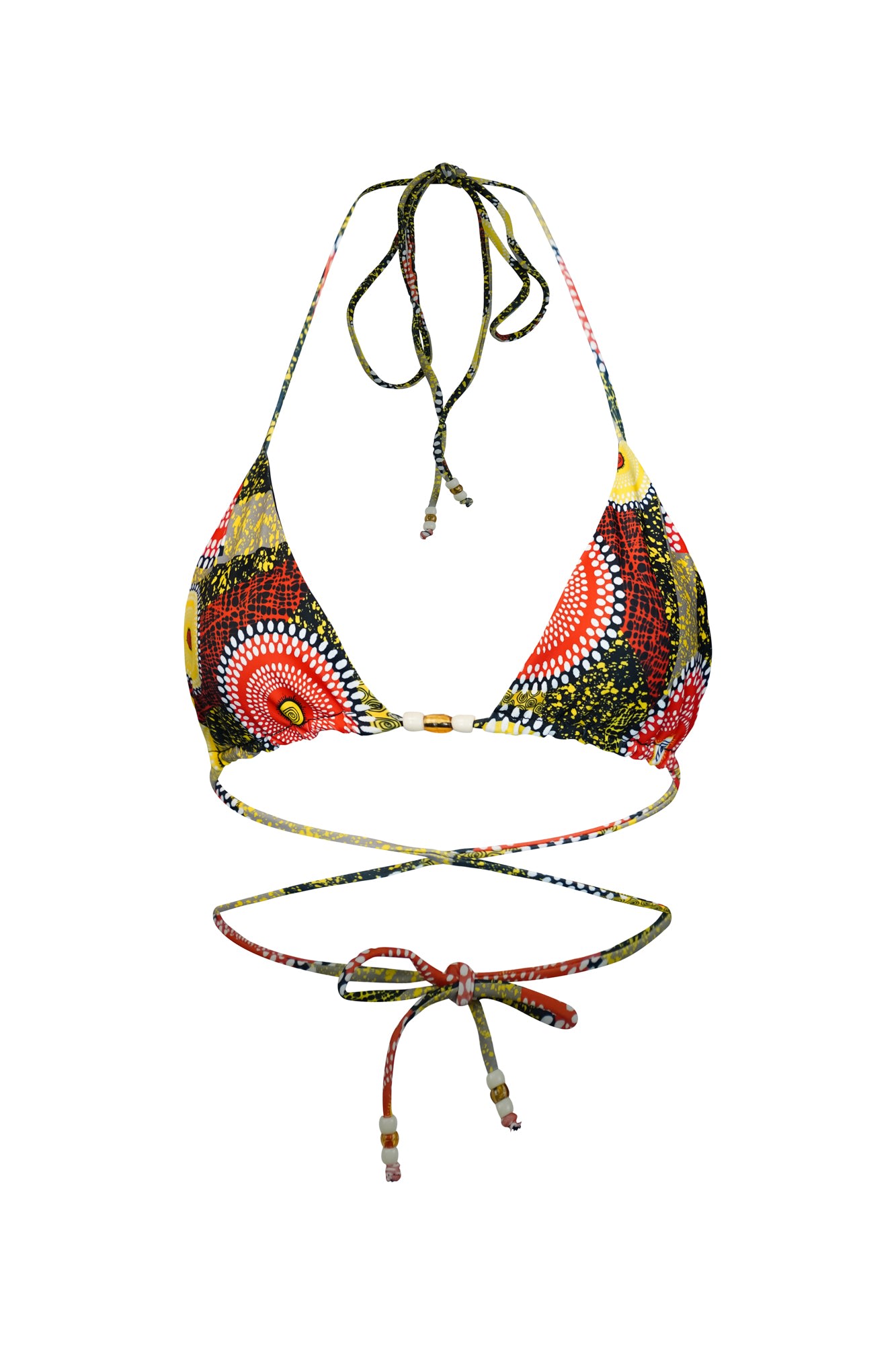 Oliveankara Women's Triangle Reversi Bikini Top Black And Dreamy Mirage Print In Black