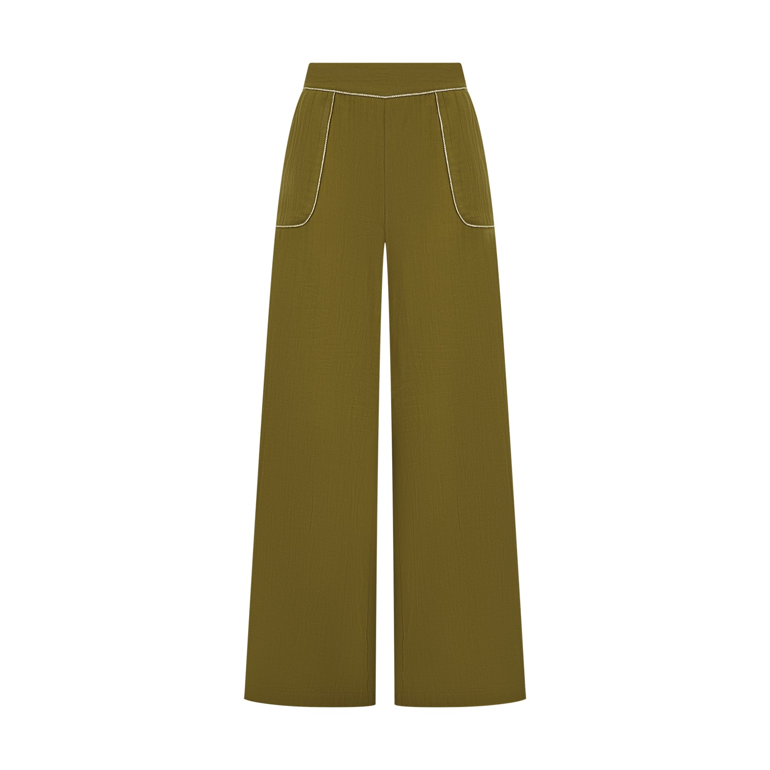 Nooki Design Women's Green Clipper Trousers In Olive In Green