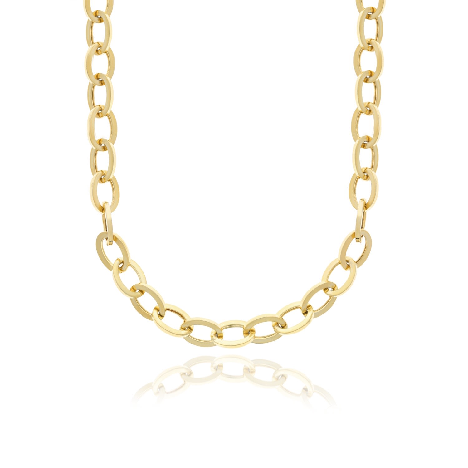 Essentials Jewels Women's Gold Thick Oval Choker