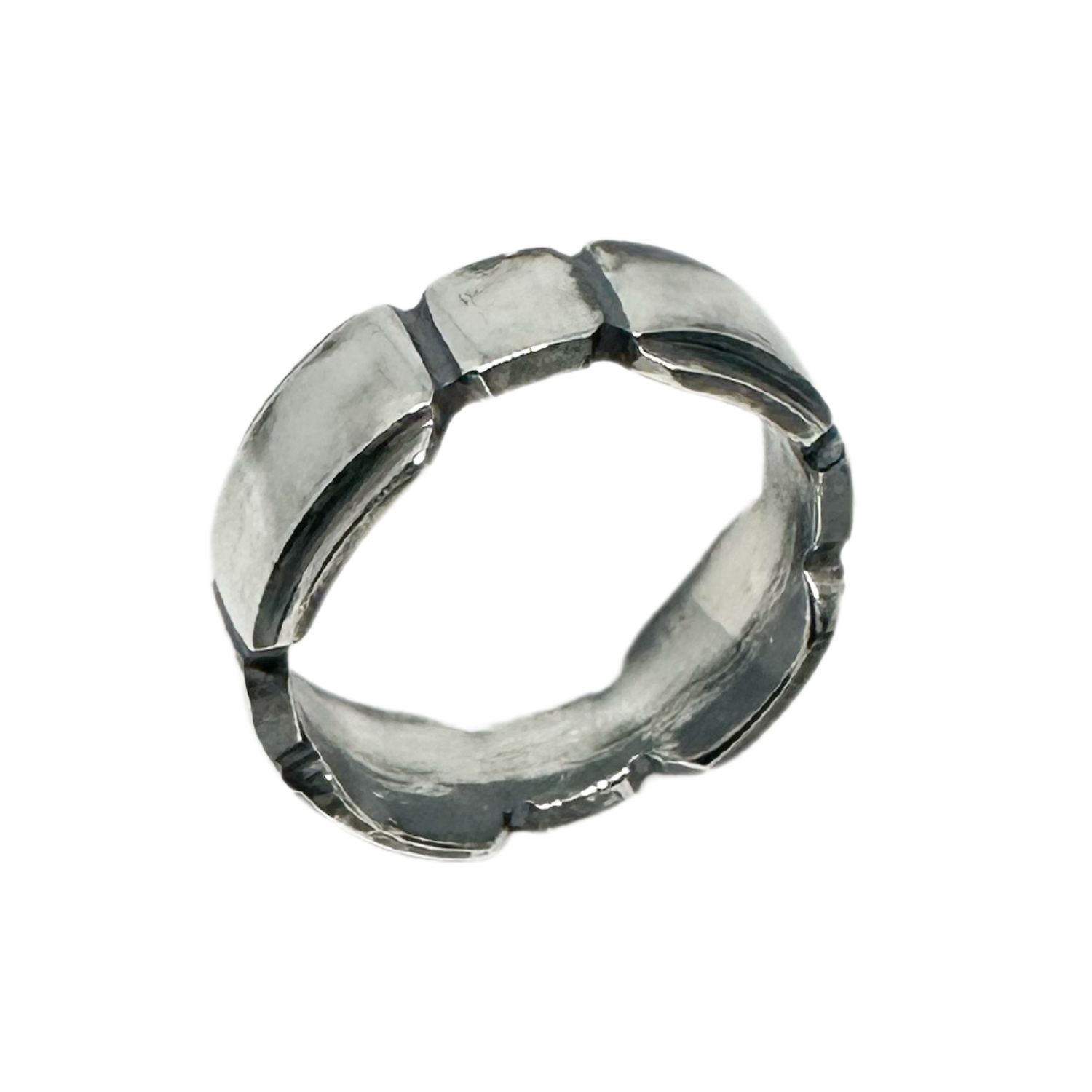 Tg-jewellery By Tamara Gervasio Black / Silver Geometrie Men's Band Silver Ring