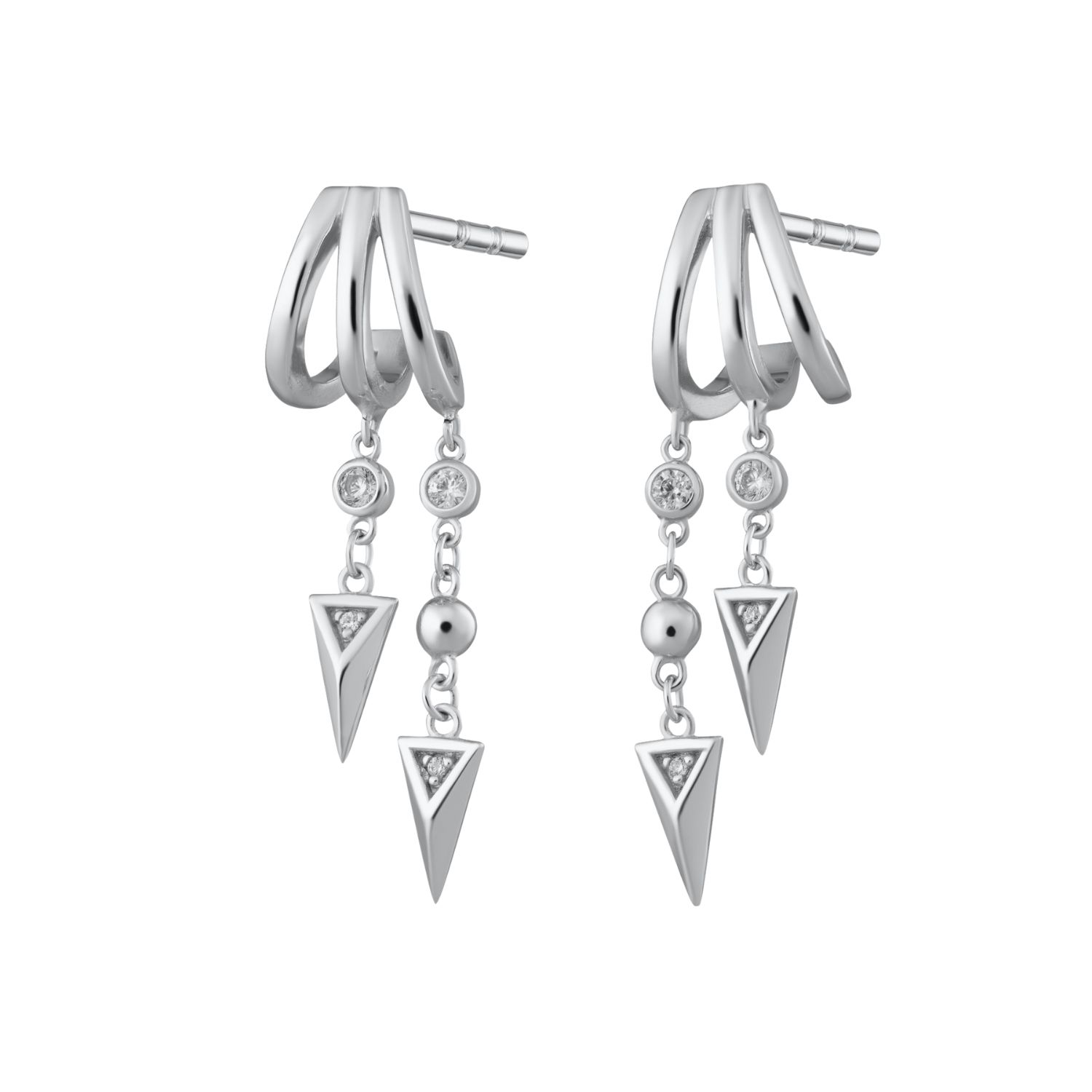 Scream Pretty Women's Silver Rebel Illusion Hoop Earrings