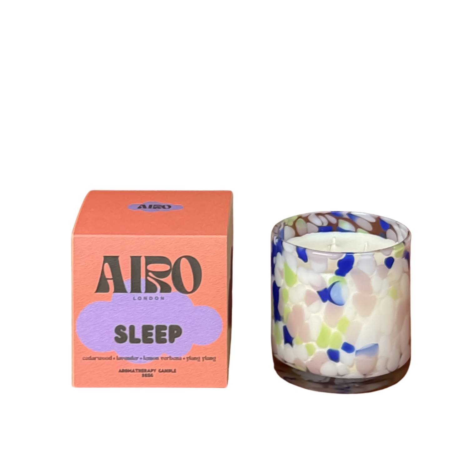Airo Aromatherapy Sleep Aromatherapy Candle With Ylang Ylang & Lemon Verbena In Handblown Glass - Blue In Blue