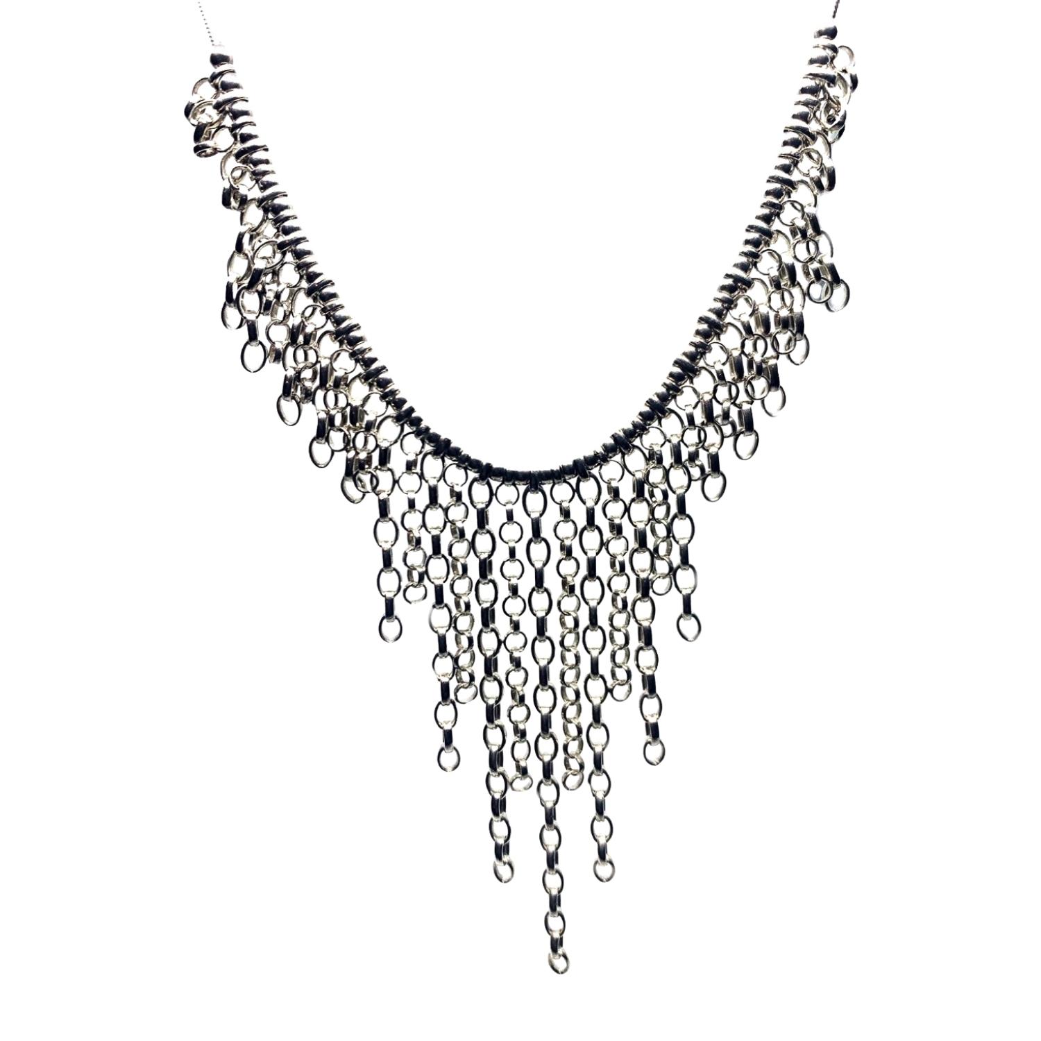 Women's Handmade Rain Drop Chains Necklace – Sterling Silver | Tg-Jewellery by Tamara Gervasio