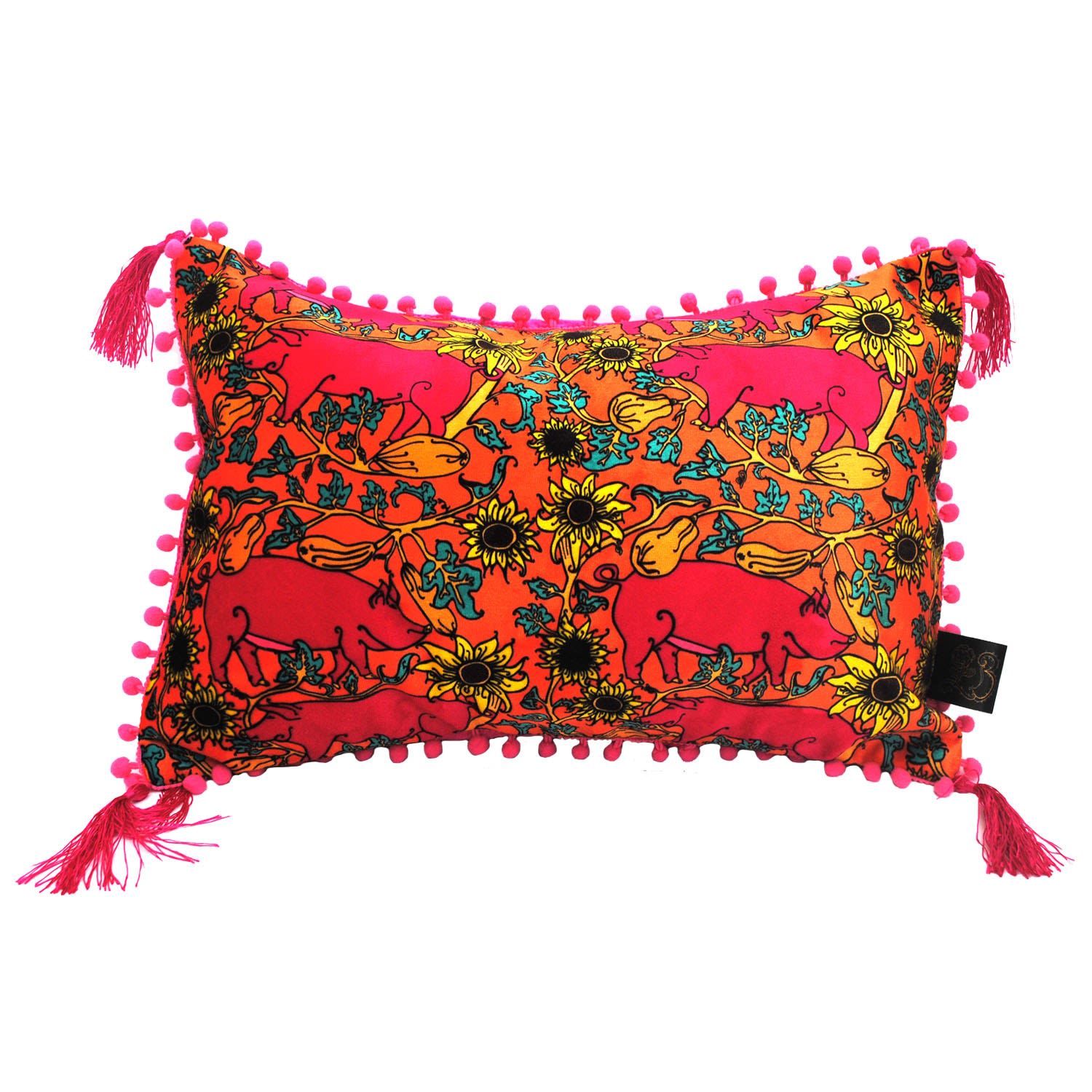 Yellow / Orange The Country Pig Brights Rectangle Cushion Laura B Interiors