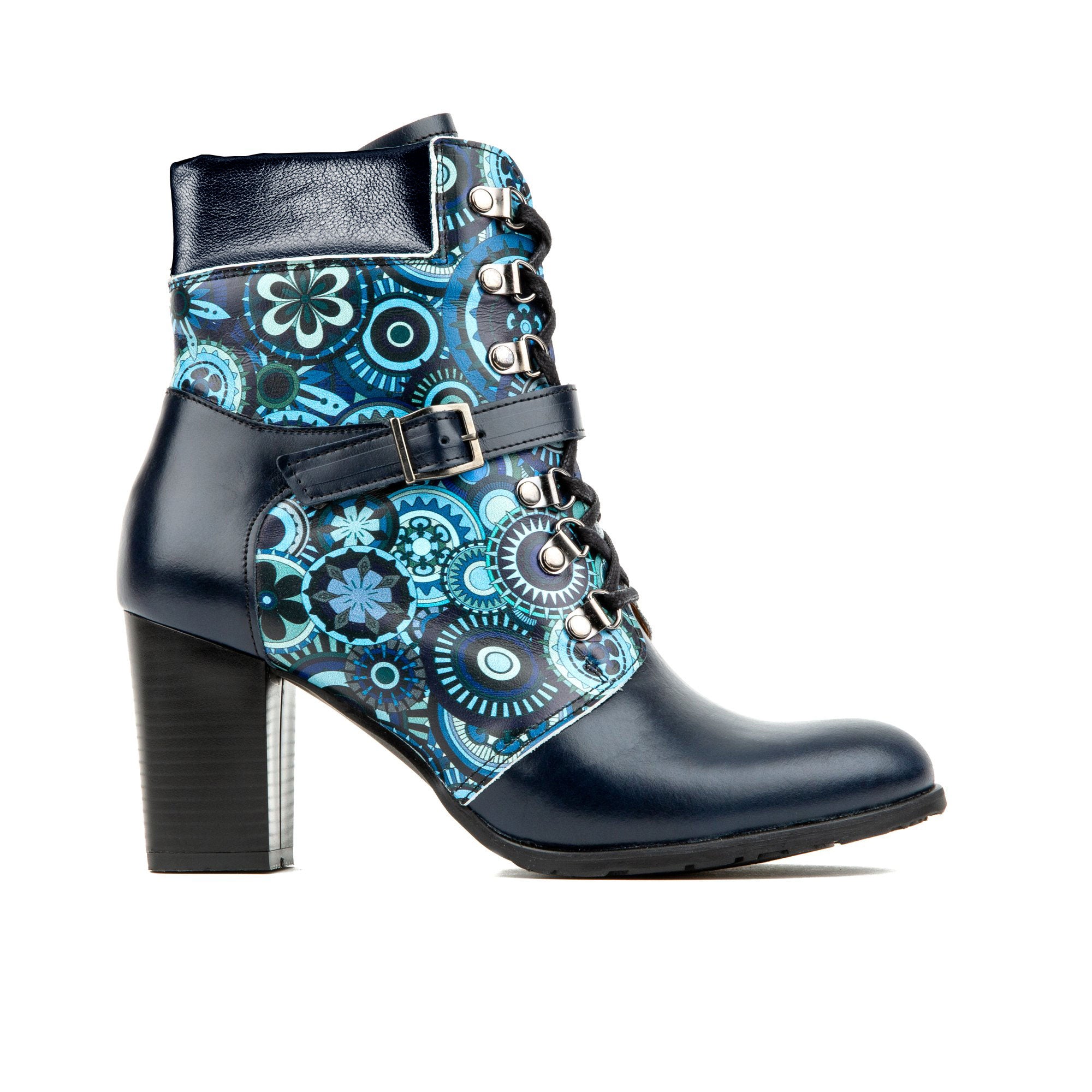 Black / Blue Asher - Blue Signature - Womens Ankle Boots 5 Uk Embassy London Usa