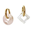 Smilla Brav Rose Quartz Swarovski Hoop Earrings Rosie