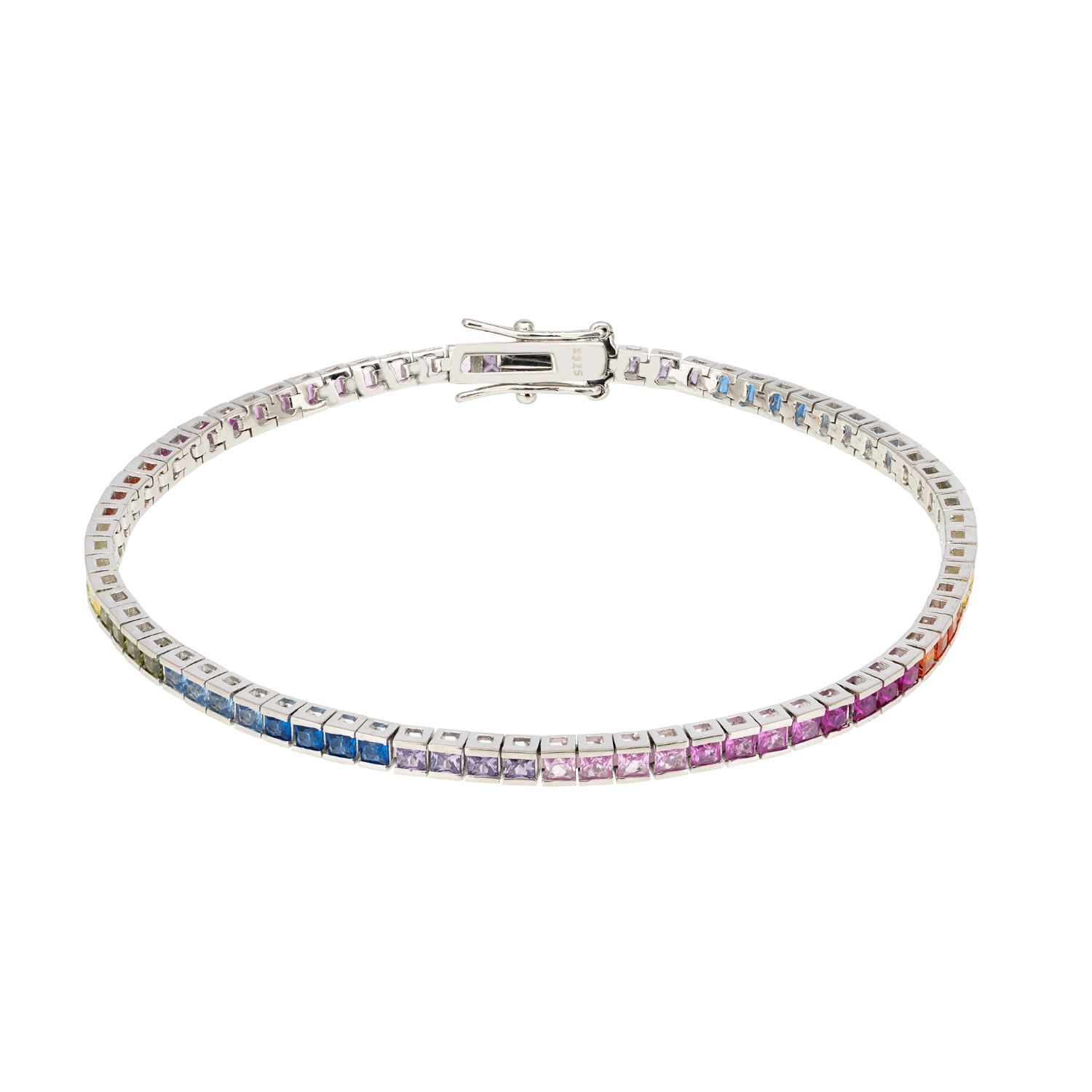 Women’s Over The Rainbow Tennis Bracelet Silver Latelita