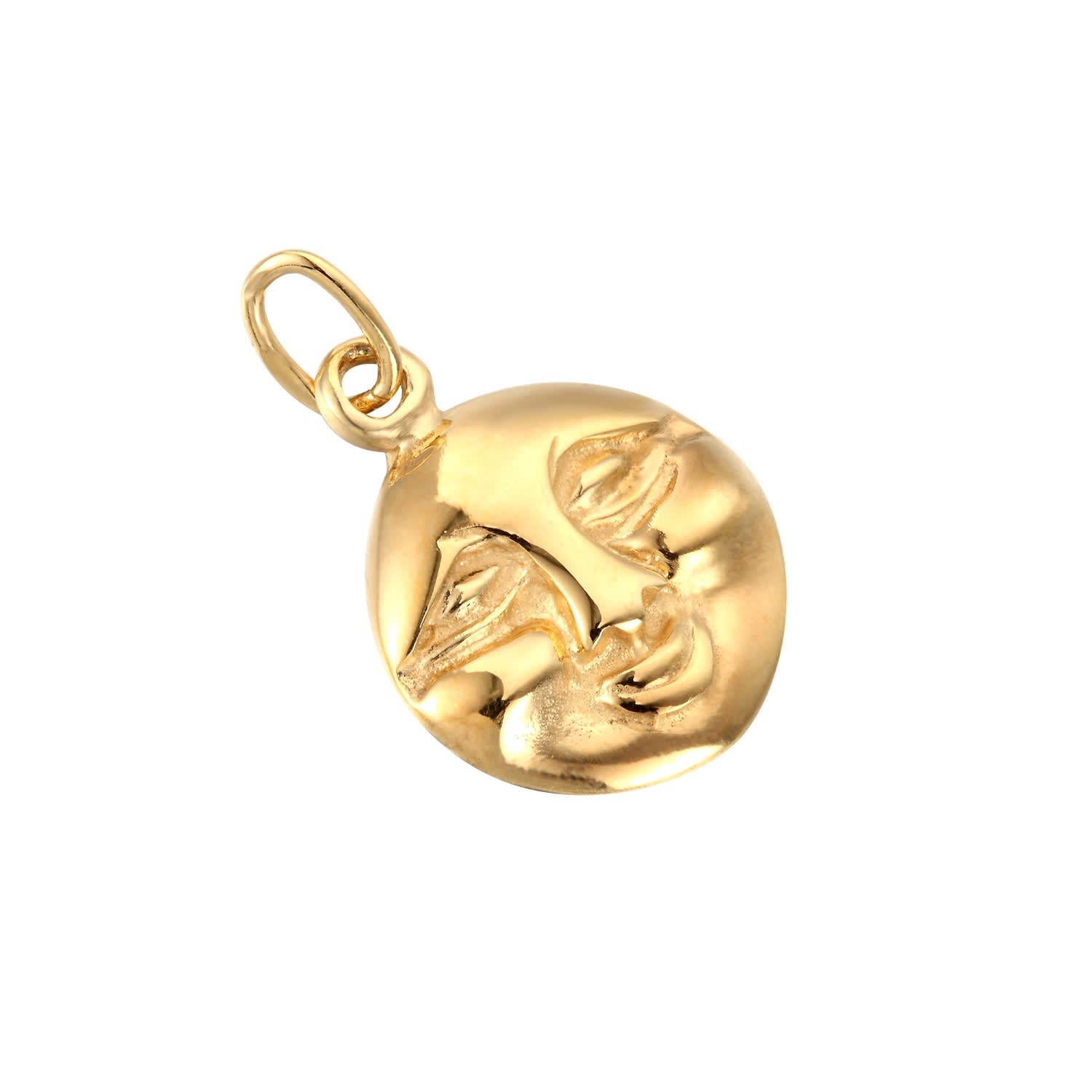 22ct Gold Vermeil Full Moon Pendant Necklace Seol Gold Wolf Badger