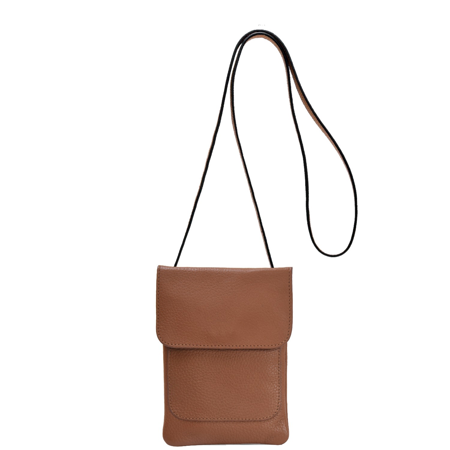 Brix + Bailey Women's Brown Tan Sling Phone Crossbody Leather Bag In Gray