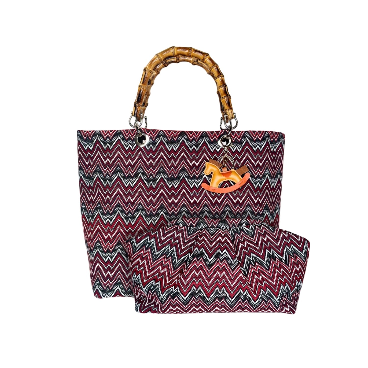 Ruj Heritage Women's Picnic Bag + Puffy Bag Rainbow Red In Red