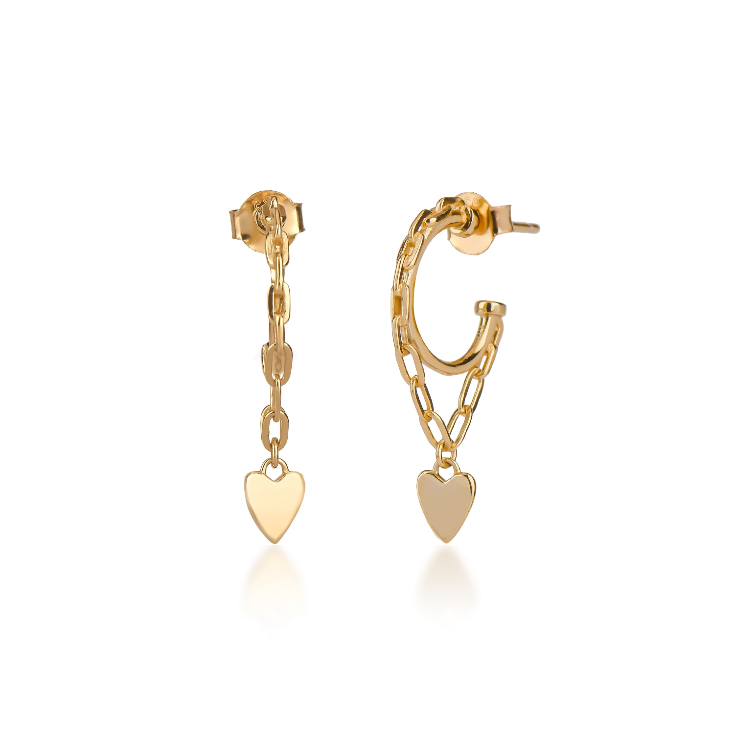 Women’s Gold Moyo Heart & Chain Silver Earrings Pia & Co.