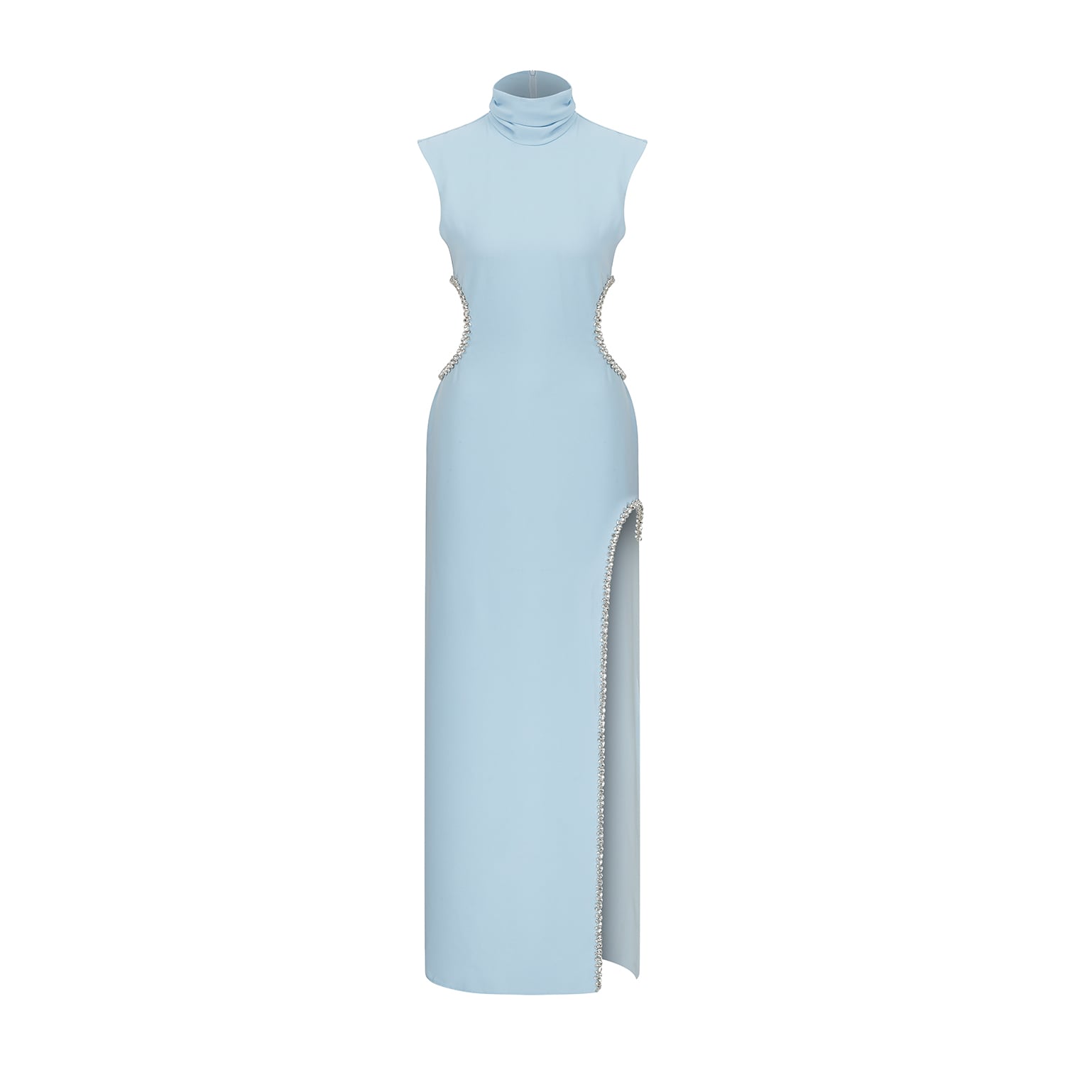 Women’s Gisele Crystal Embellished Cut-Out Detailed High-Slit Maxi Dress Blue Large Hanae Clothes