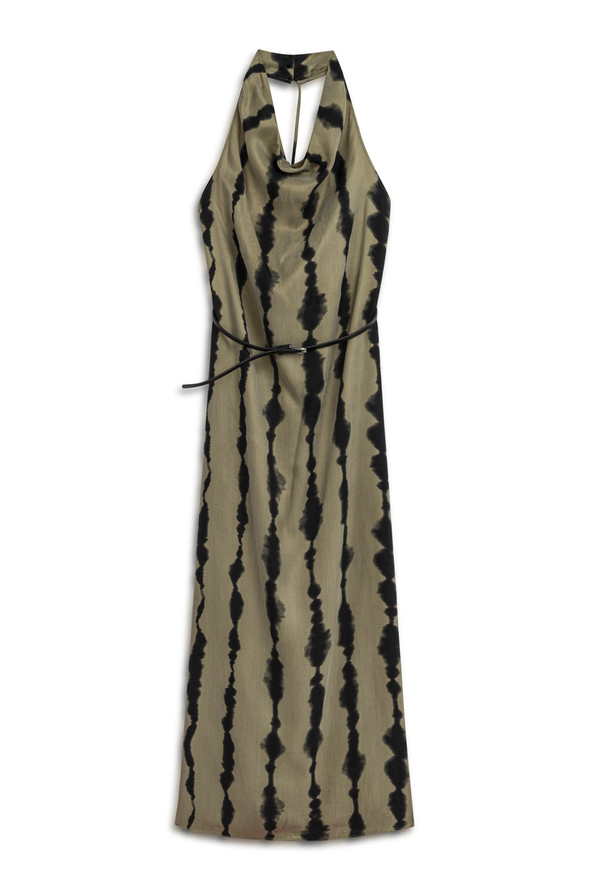 Nocturne Belt Detailed Printed Maxi Dress