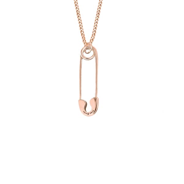 Shop True Rocks Small Safety Pin Necklace Rose Gold