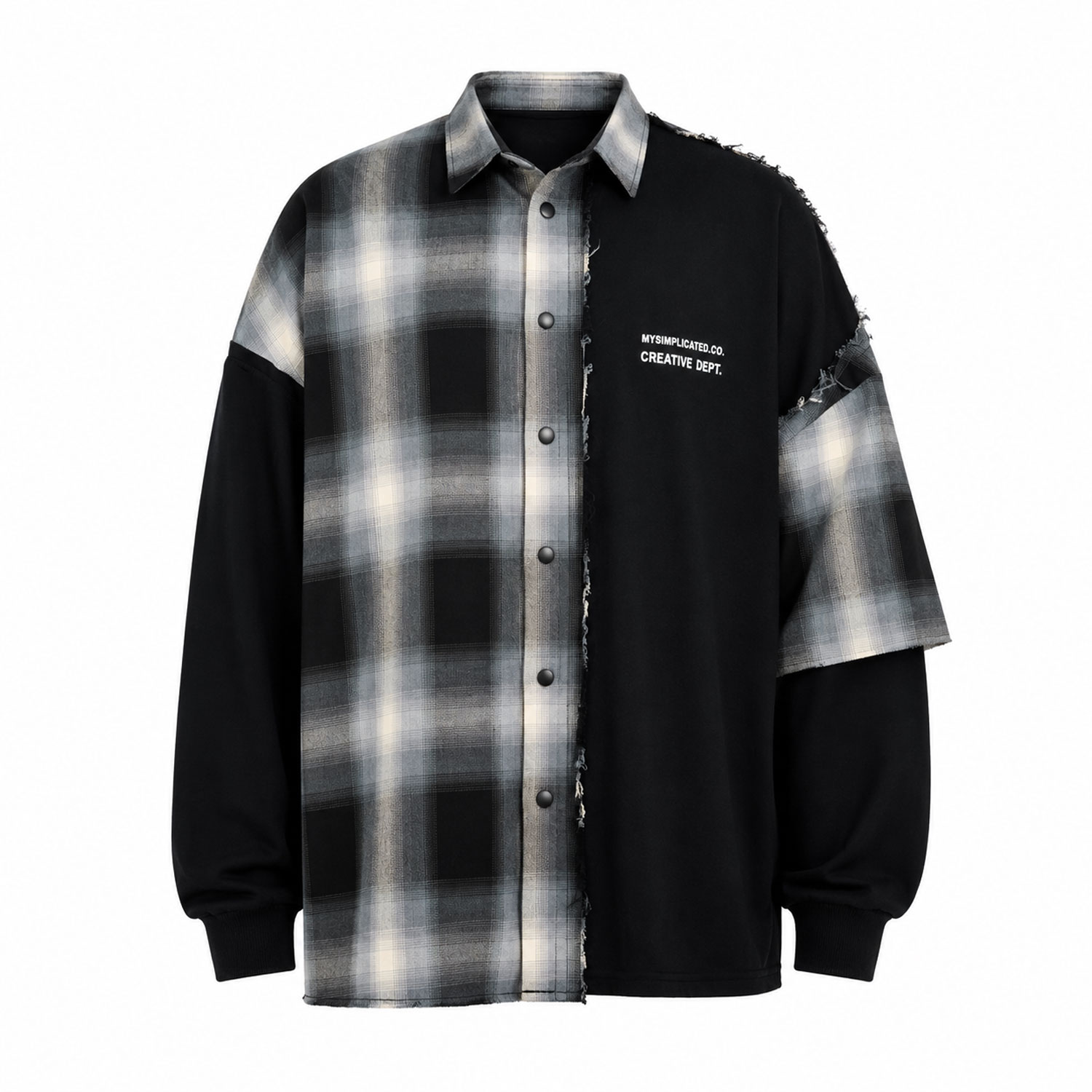 Mysimplicated Men's Black / Grey Fracture Oversized Shirt In Black/grey