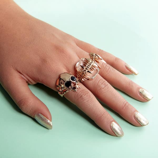 Gucci Vampire Skull Ring Rose Gold
