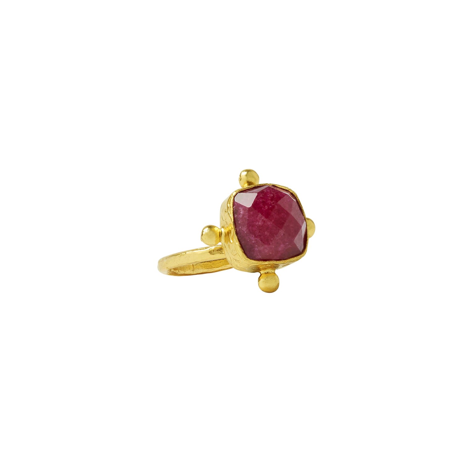 Women’s Gold / Red Eleanor Ruby Cocktail Ring Ottoman Hands