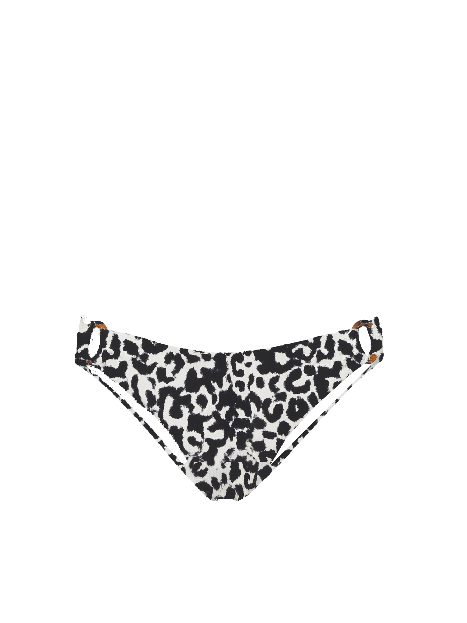 Change Of Scenery Women's White / Black Ring Trim Lower Bottom Mia Leopard In White/black