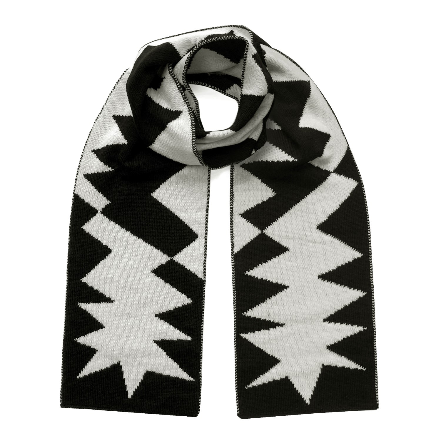Ingmarson Women's Black / White Lightning Wool & Cashmere Scarf In Multi