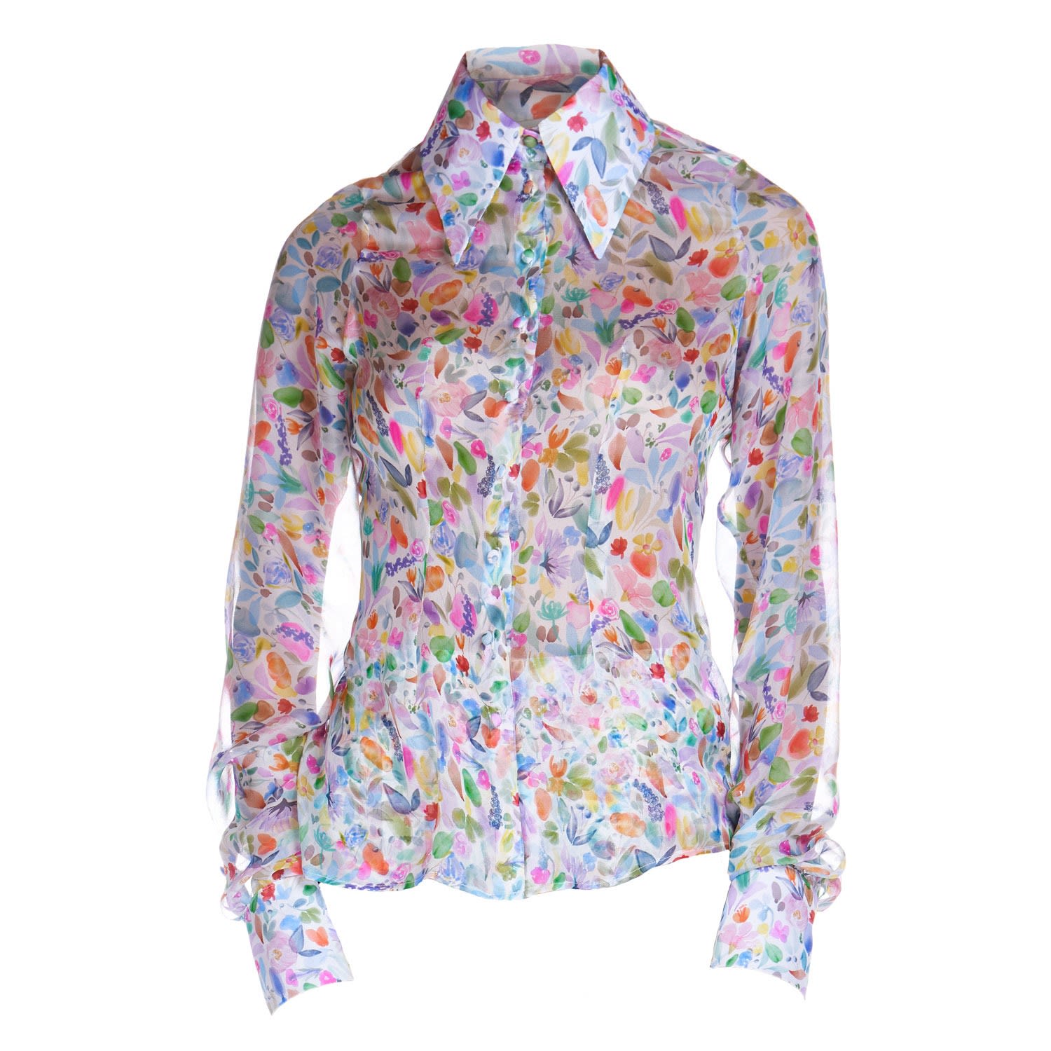 Sofia Tsereteli Chiffon Shirt In Watercolor