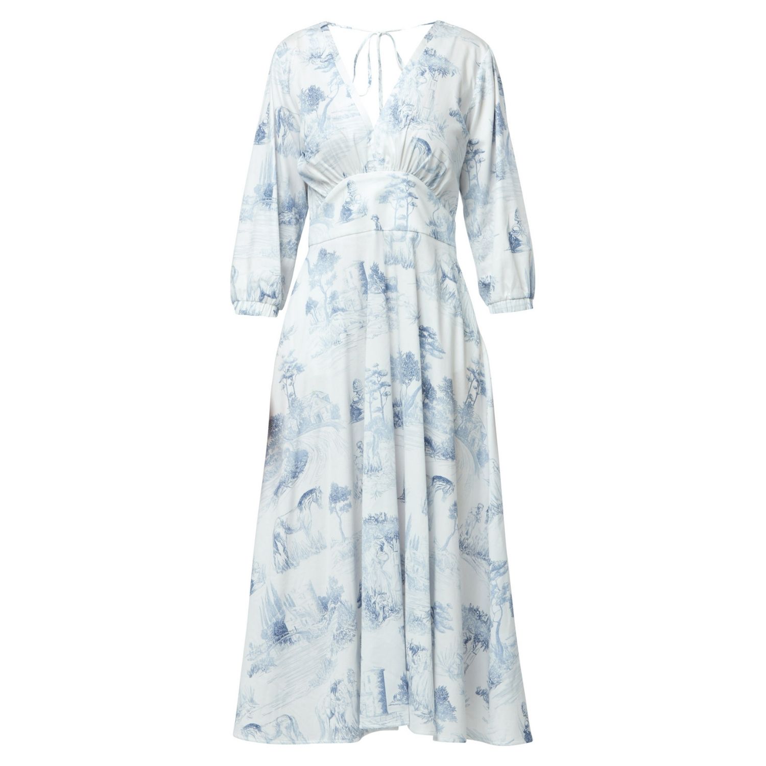 Women’s Blue / White Bonnie Blue Toile De Jouy Dress Extra Small Helen Mcalinden