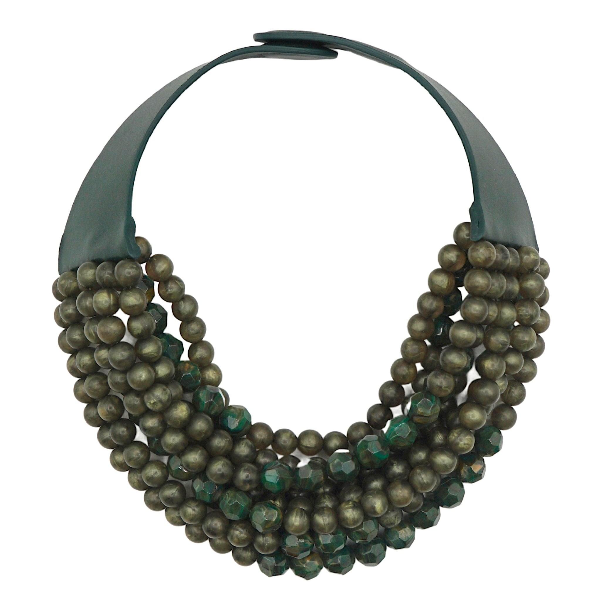 Fairchild Baldwin Women's Neutrals / Green Marbella Marble Olive Necklace In Green