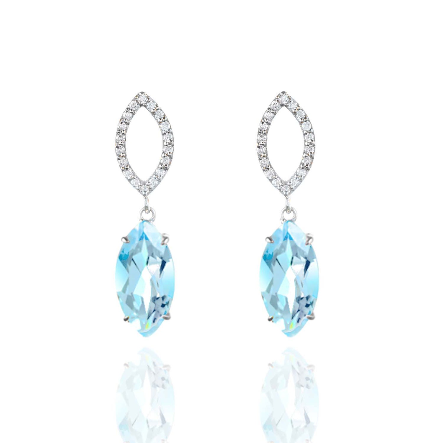 Women’s Blue / White Blue Topaz & Diamond Earrings Augustine Jewels