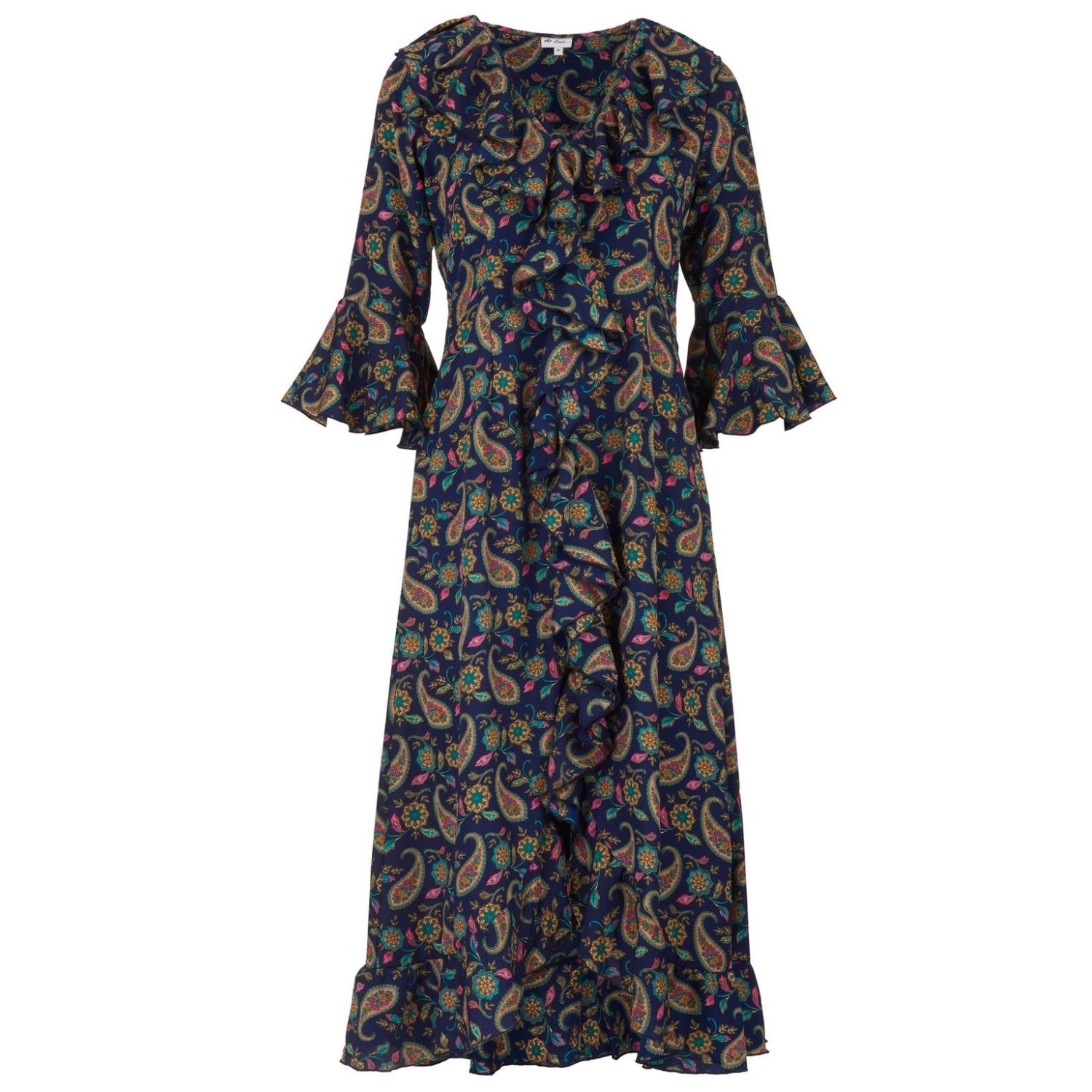 Women’s Blue Felicity Midi Dress In Navy Paisley Large At Last...